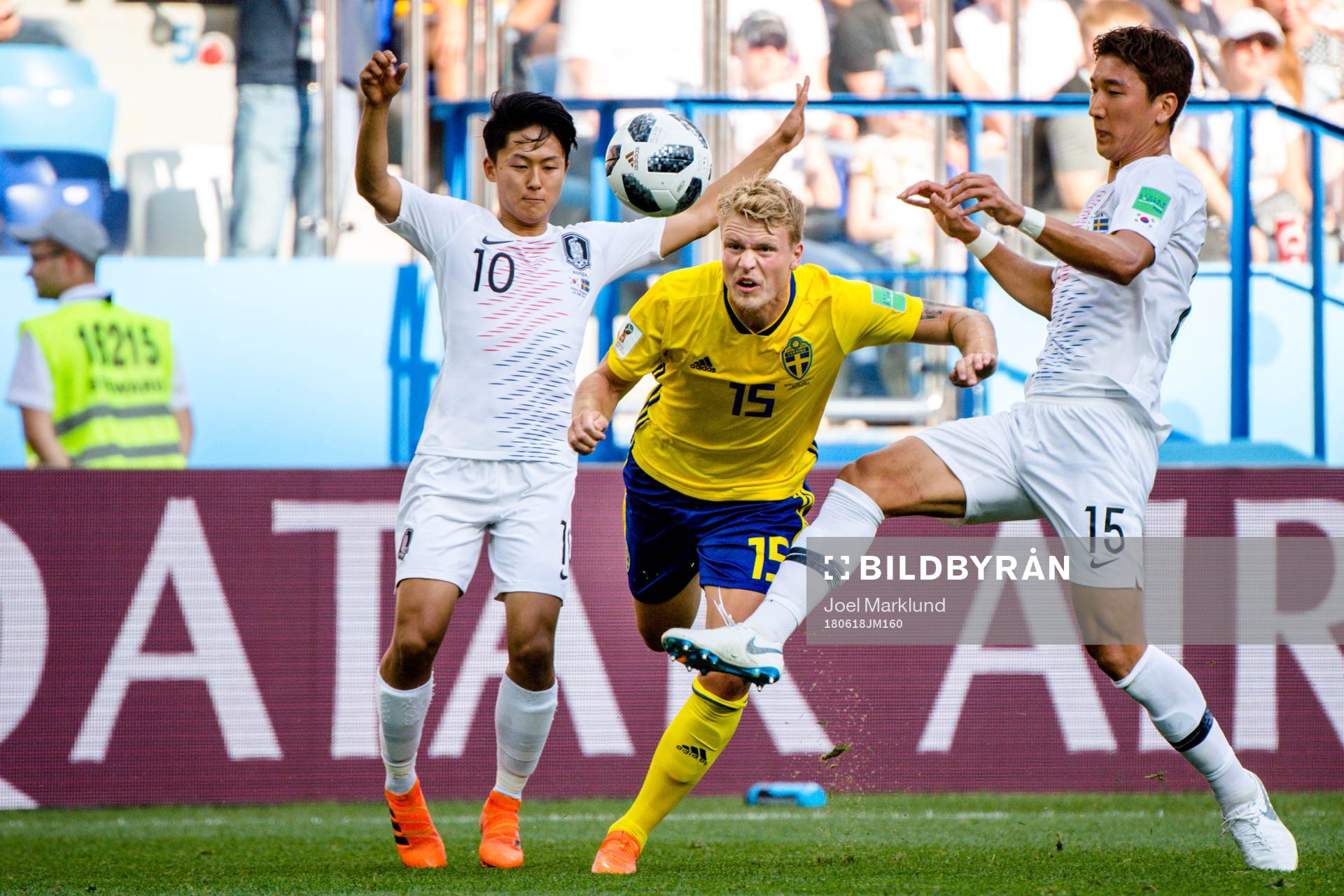 Oscar Hiljemark of Sweden against Seungwoo Lee and Wooyoung