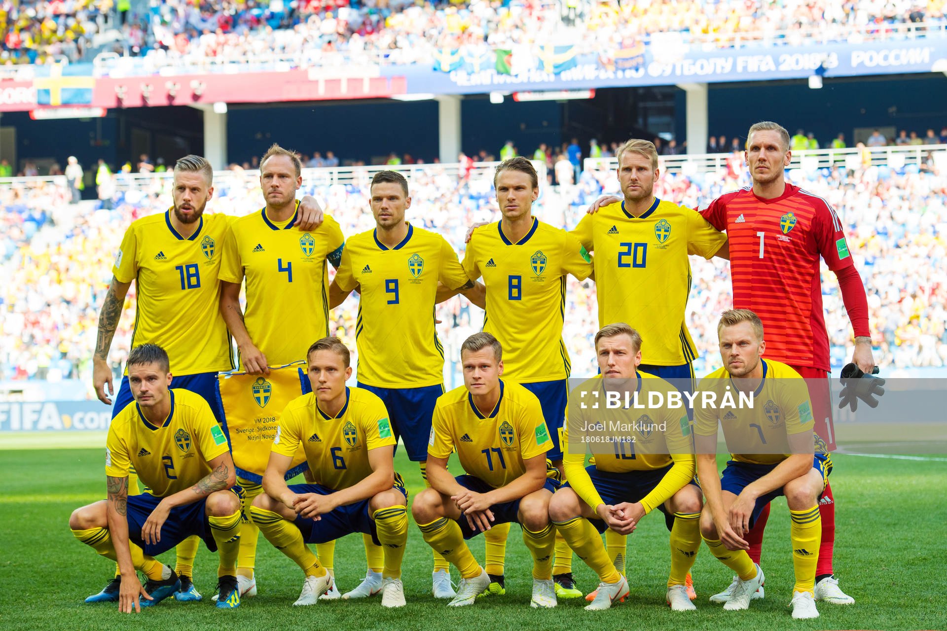 The starting eleven of team Sweden