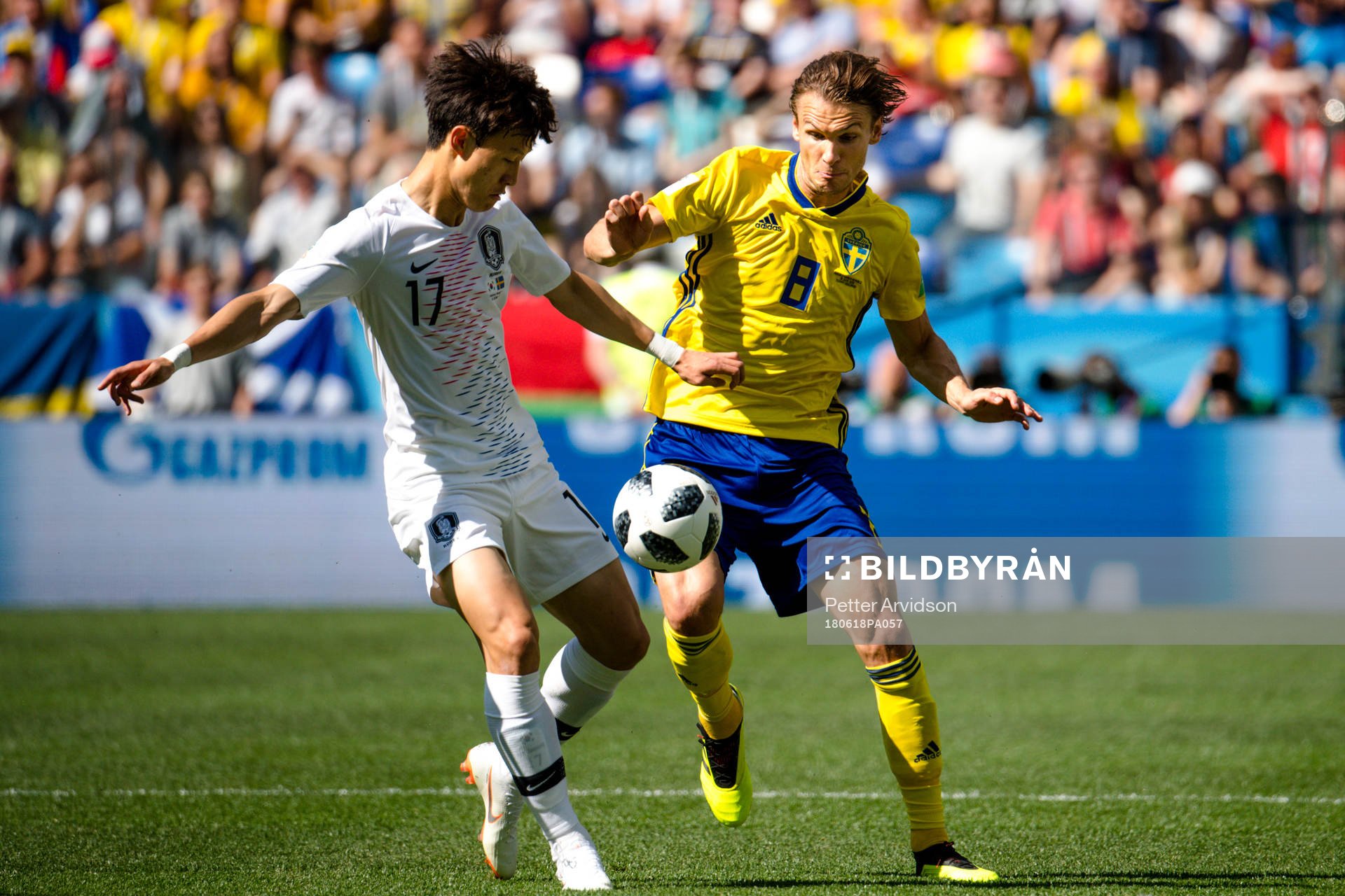 Albin Ekdal of Sweden and Jaesung Lee of South Korea