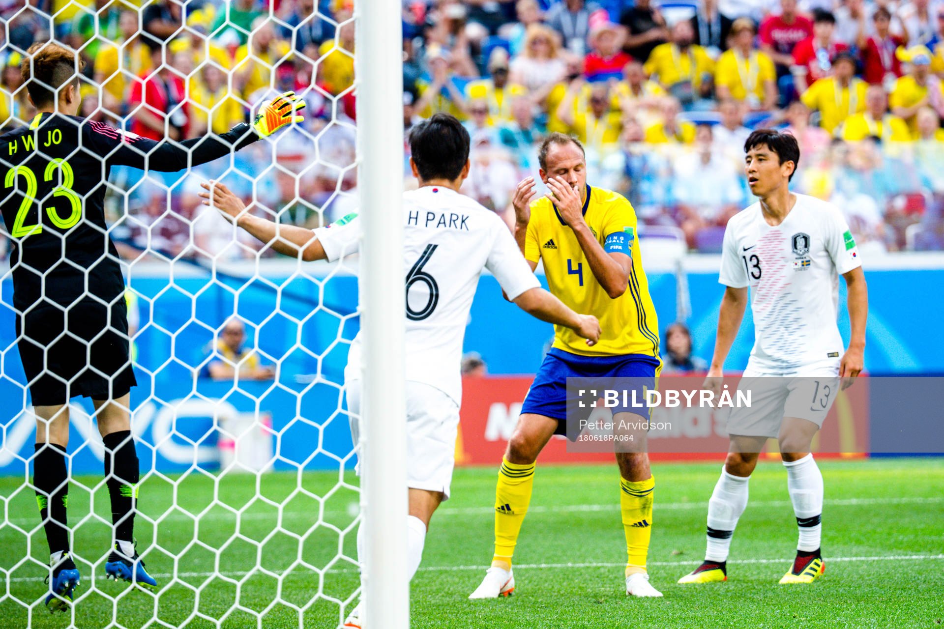 Andreas Granqvist of Sweden looks dejected