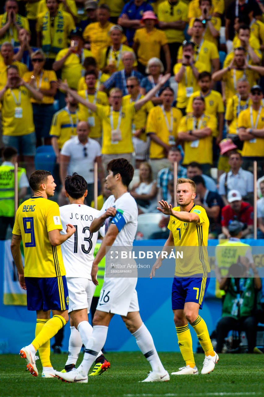 Marcus Berg and Sebastian Larsson of Sweden