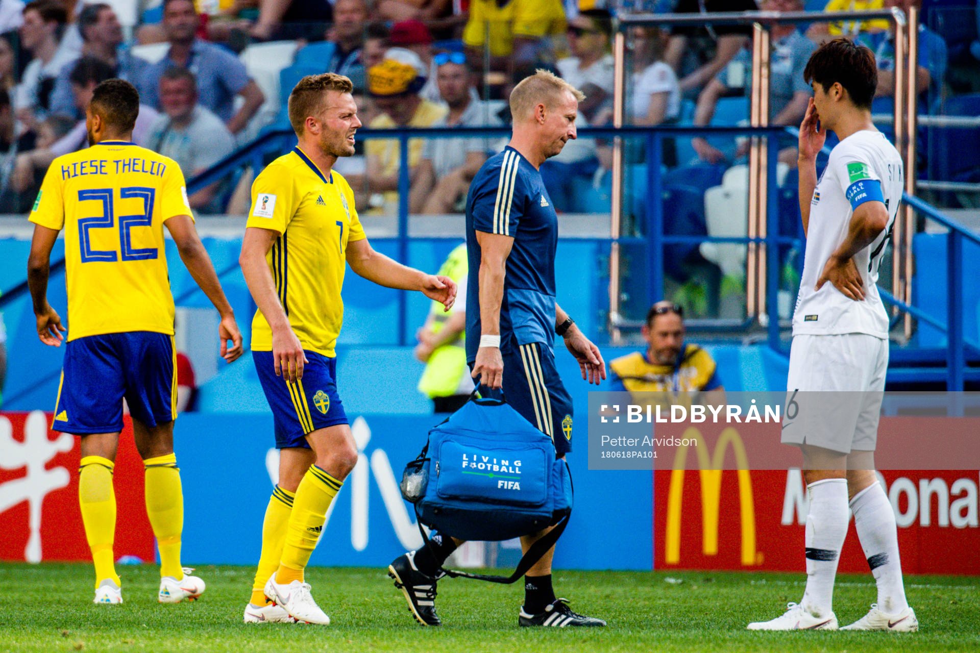 Sebastian Larsson of Sweden in pain