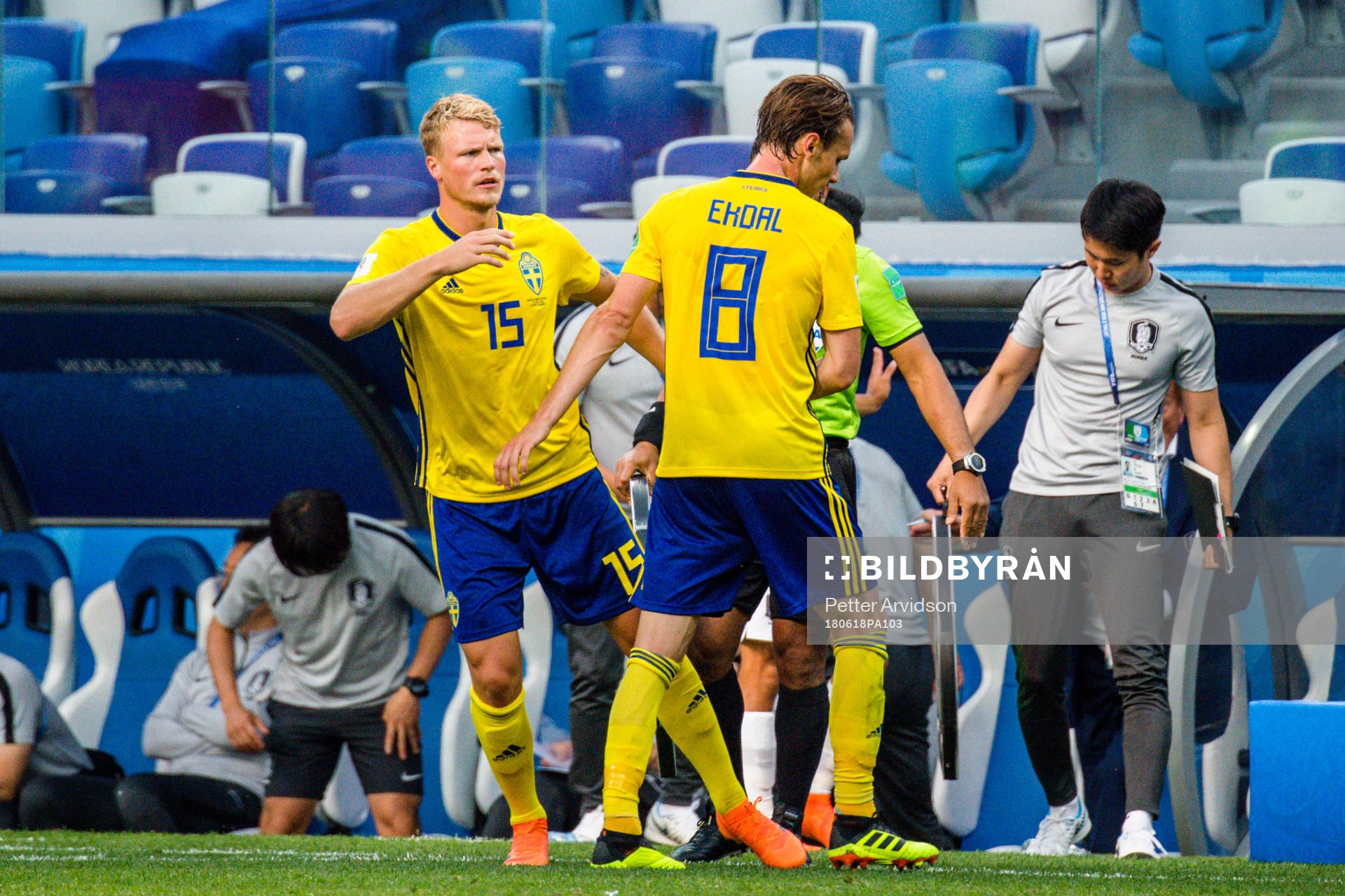 Oscar Hiljemark and Albin Ekdal of Sweden
