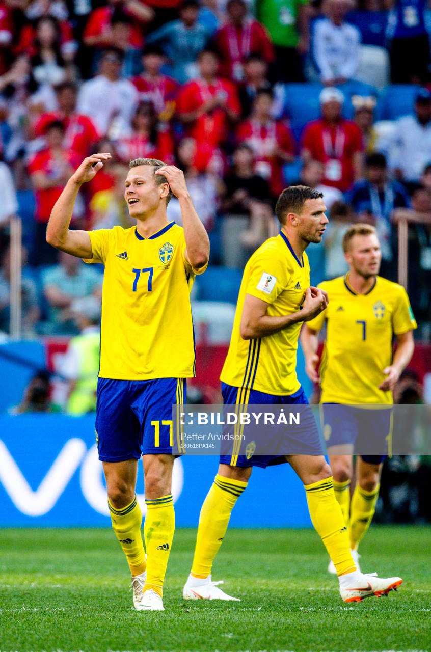 Viktor Claesson, Marcus Berg and Sebastian Larsson looks