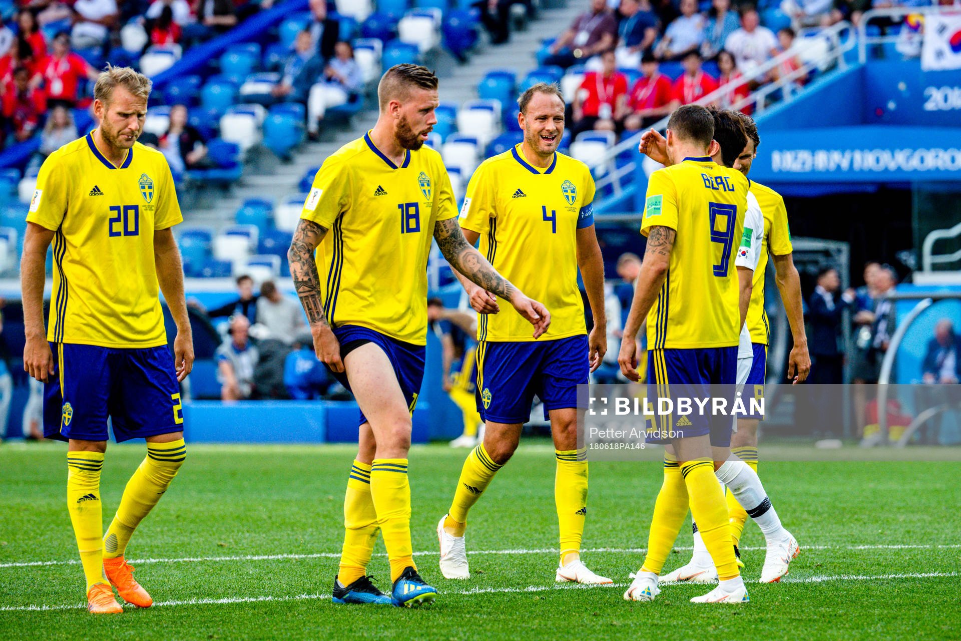 Ola Toivonen, Pontus Jansson, Andreas Granqvist and  Marcus