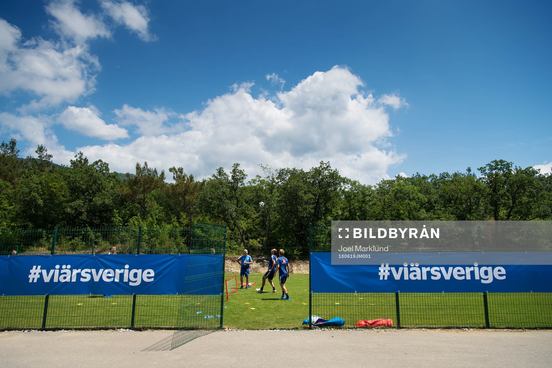 General view of the Swedish national football team's