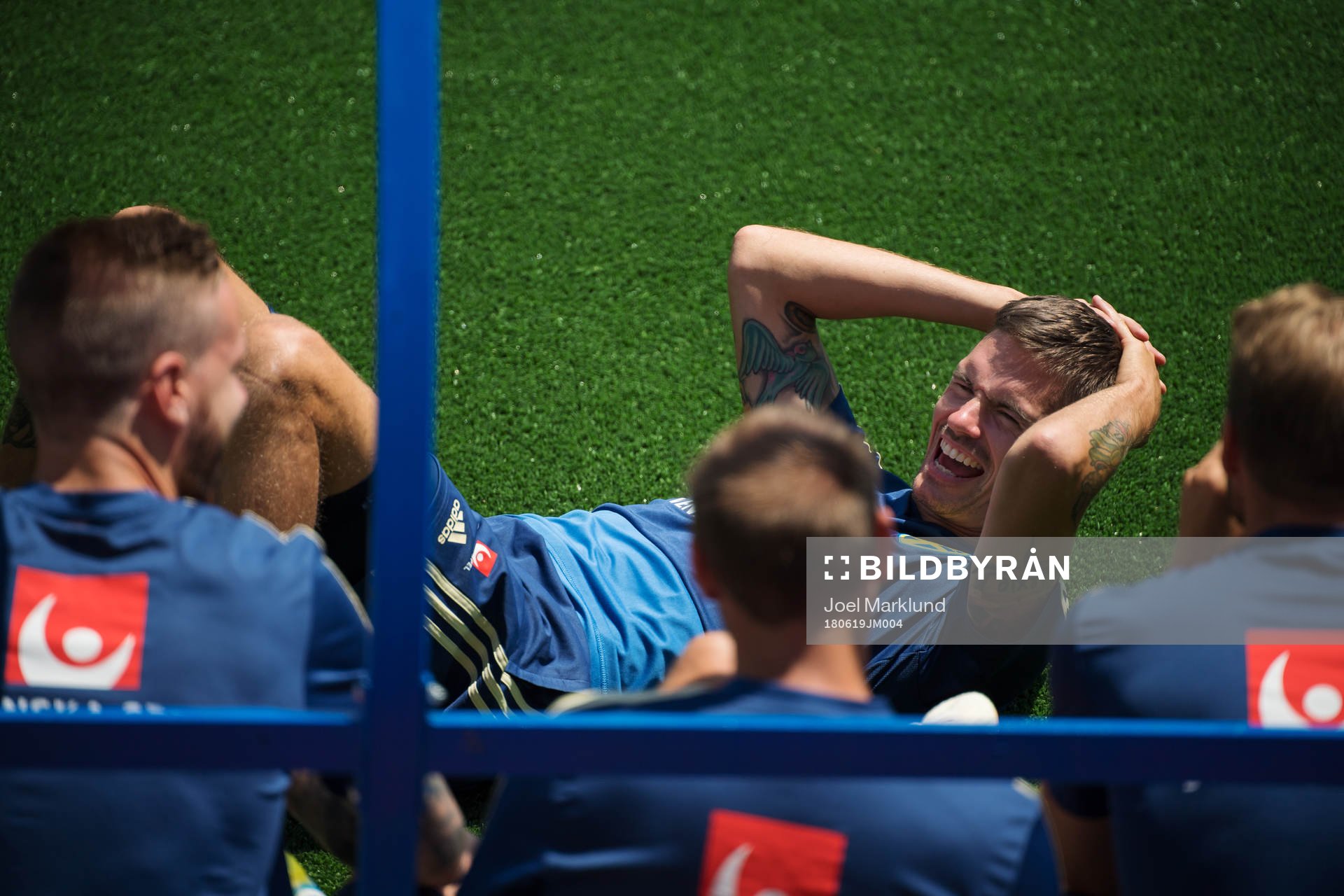 Mikael Lustig of the Swedish national football team at a