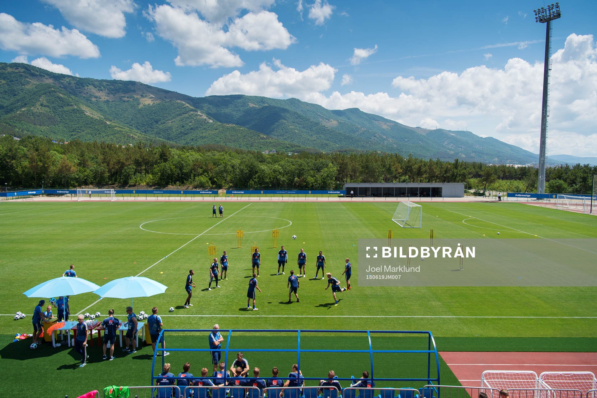 General view of the Swedish national football team's