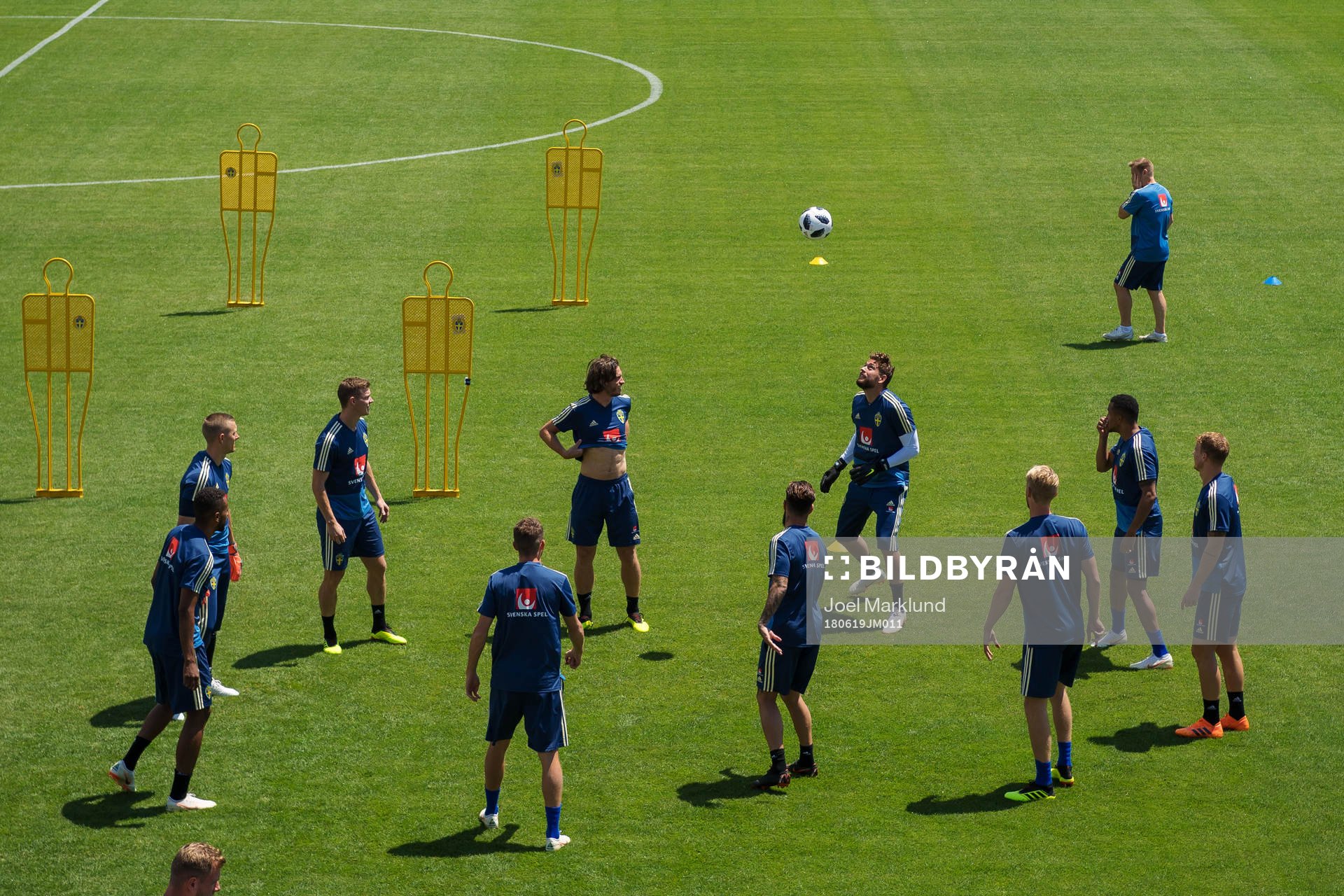 General view of the Swedish national football team's