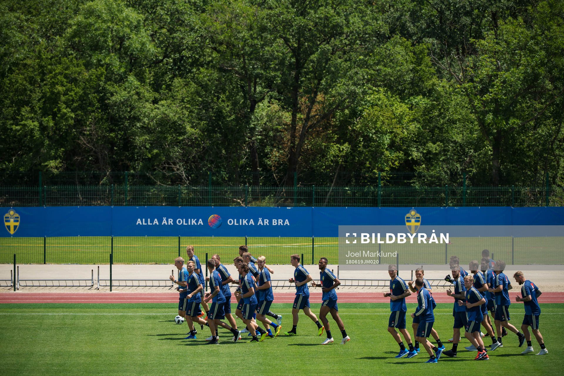 General view of the Swedish national football team's