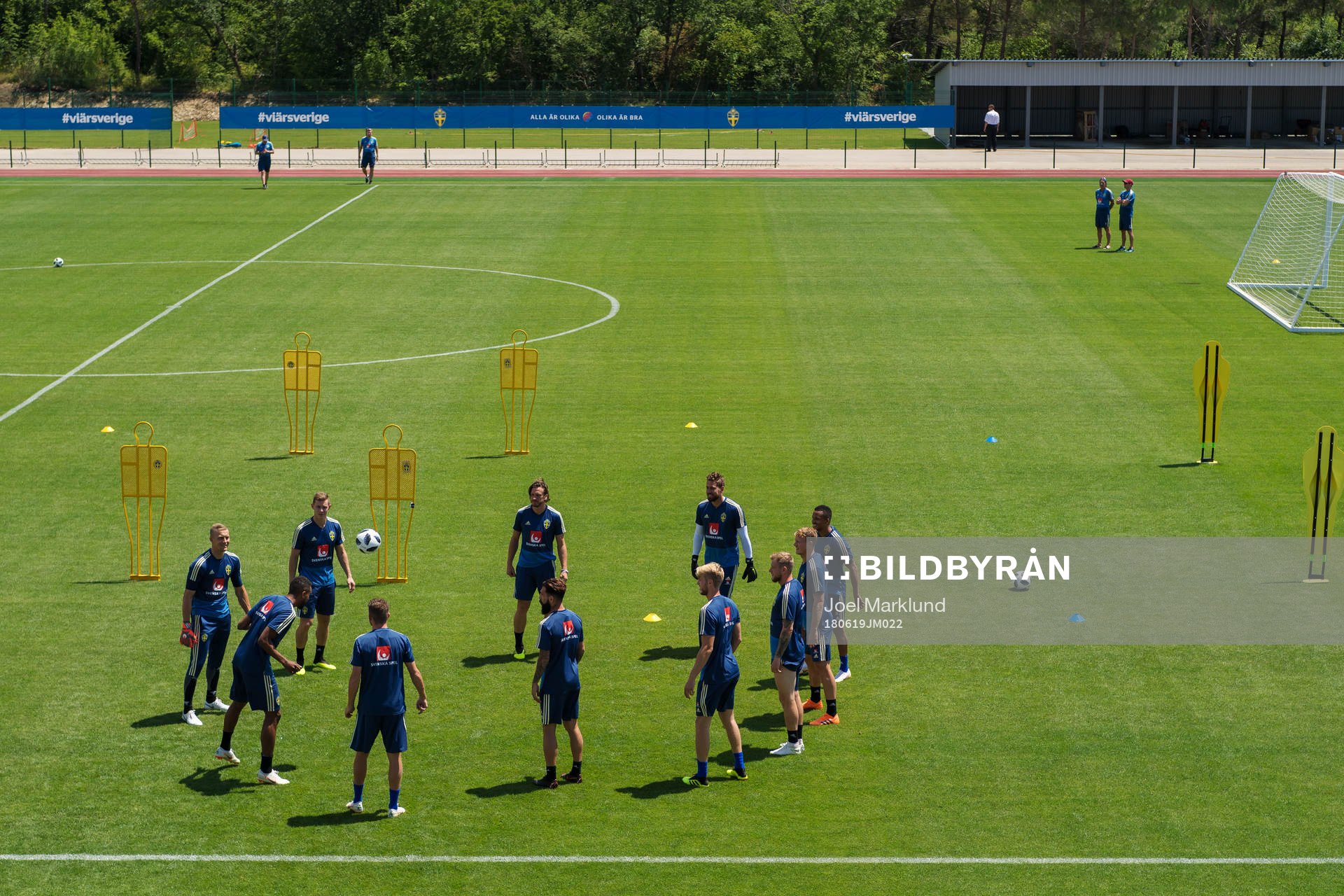 General view of the Swedish national football team's