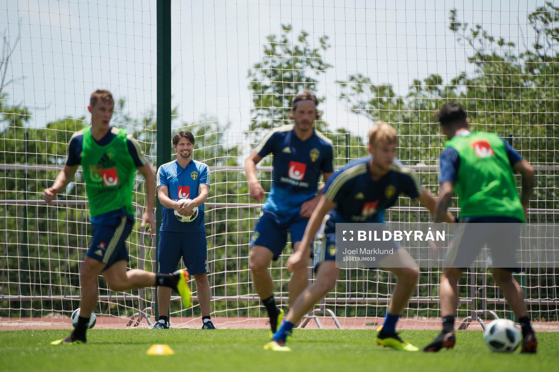 Psychological counselor Daniel Ekvall of the Swedish national football team at a practice session during the FIFA World Cup on June 19, 2018 in Gelendzhik.