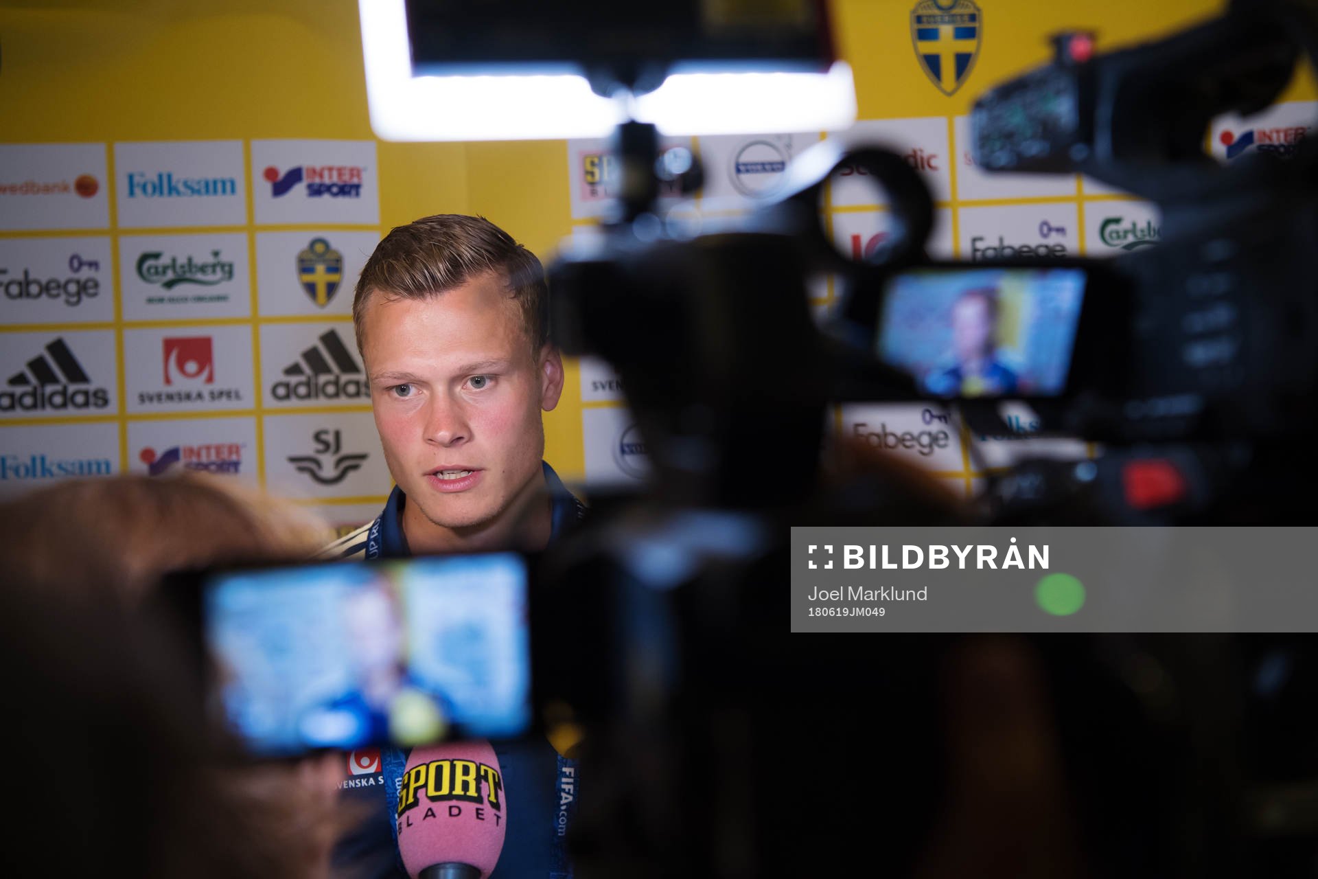 Viktor Claesson of the Swedish national football team at a