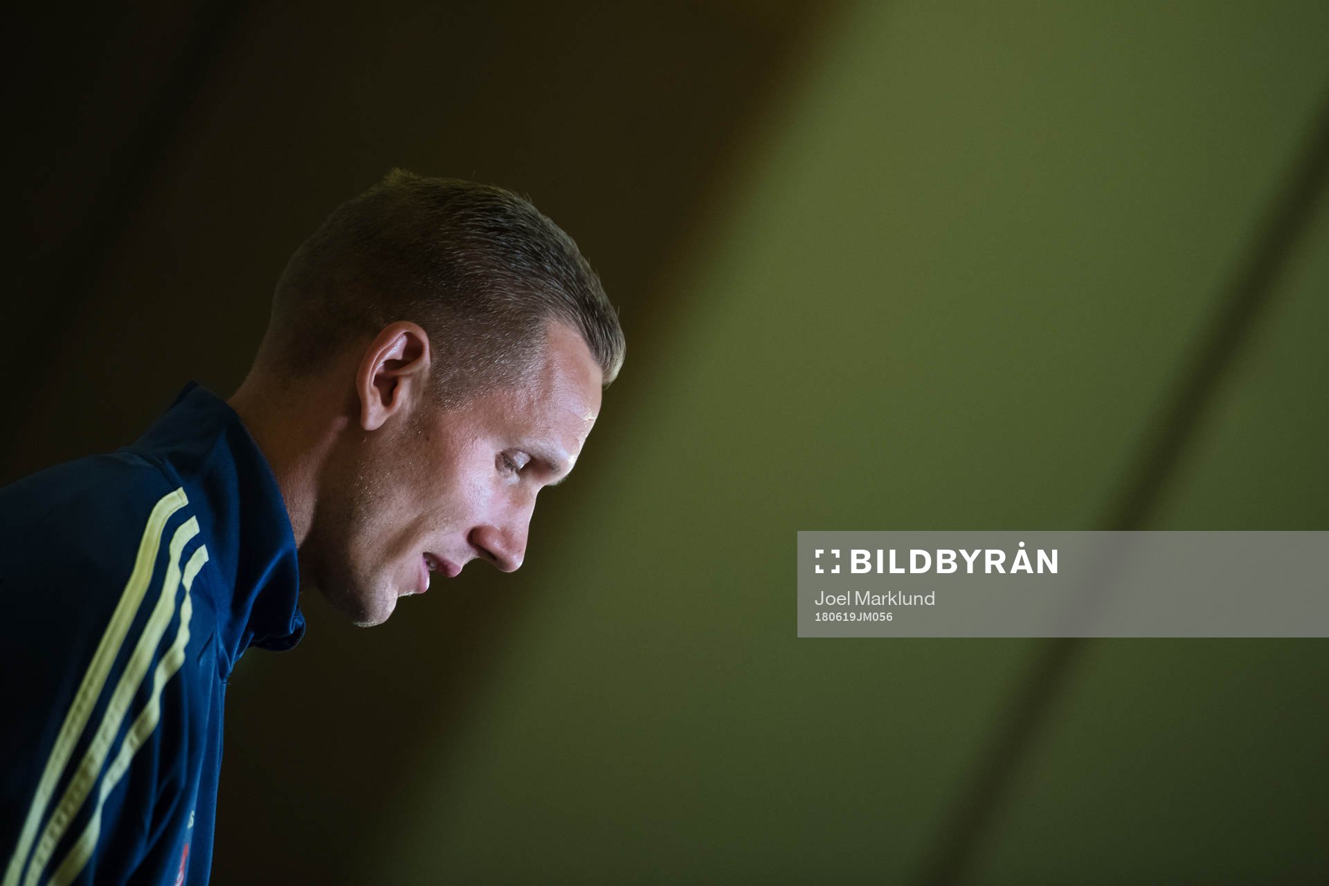 Robin Olsen of the Swedish national football team at a