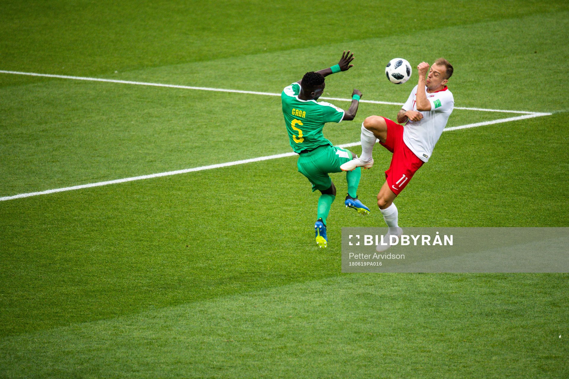 Kamil Grosicki of Poland and Idrissa Gana Gueye of Senegal