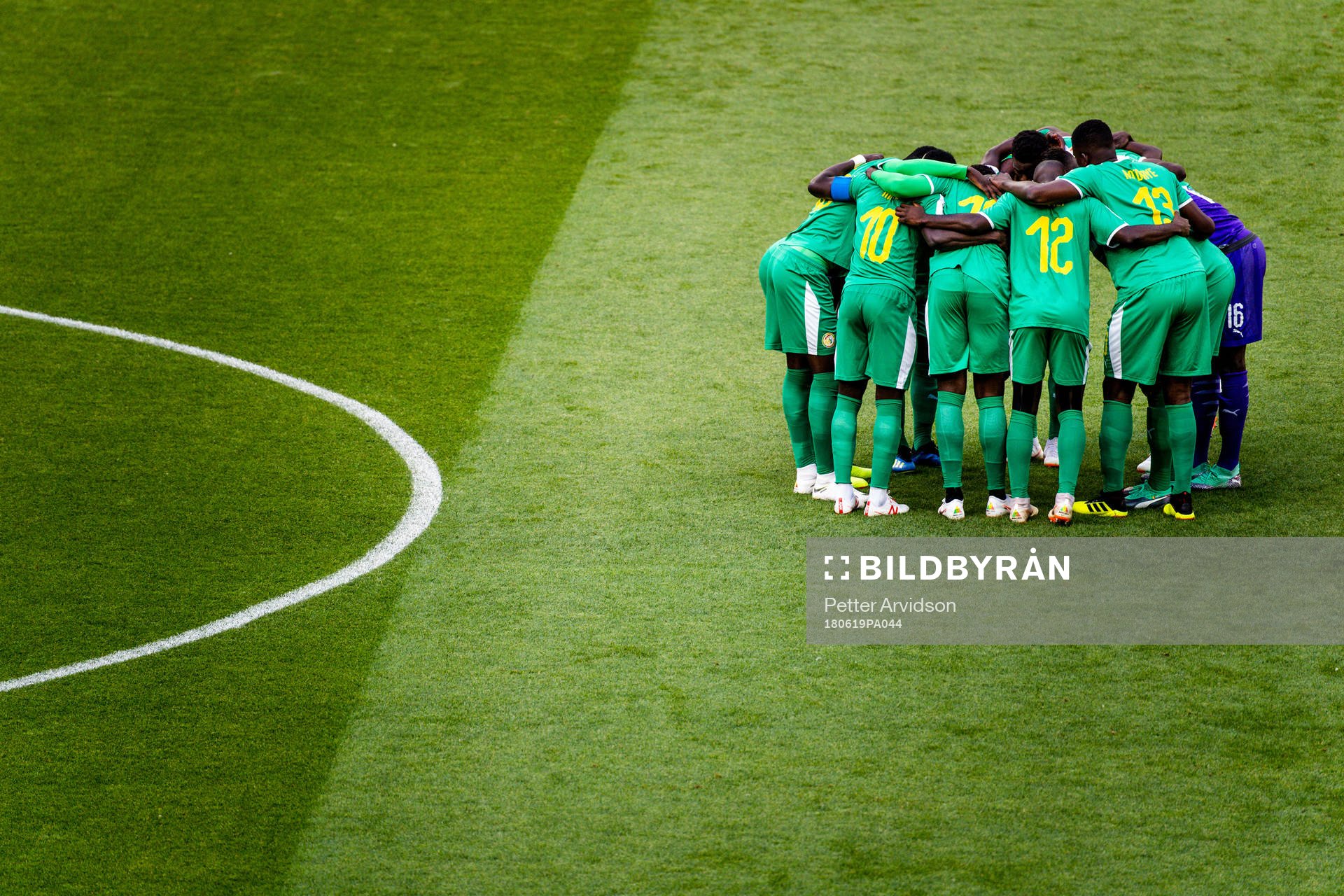 Players of Senegal prior the FIFA World Cup group stage match between Poland and Senegal on June 19, 2018 in Moscow.