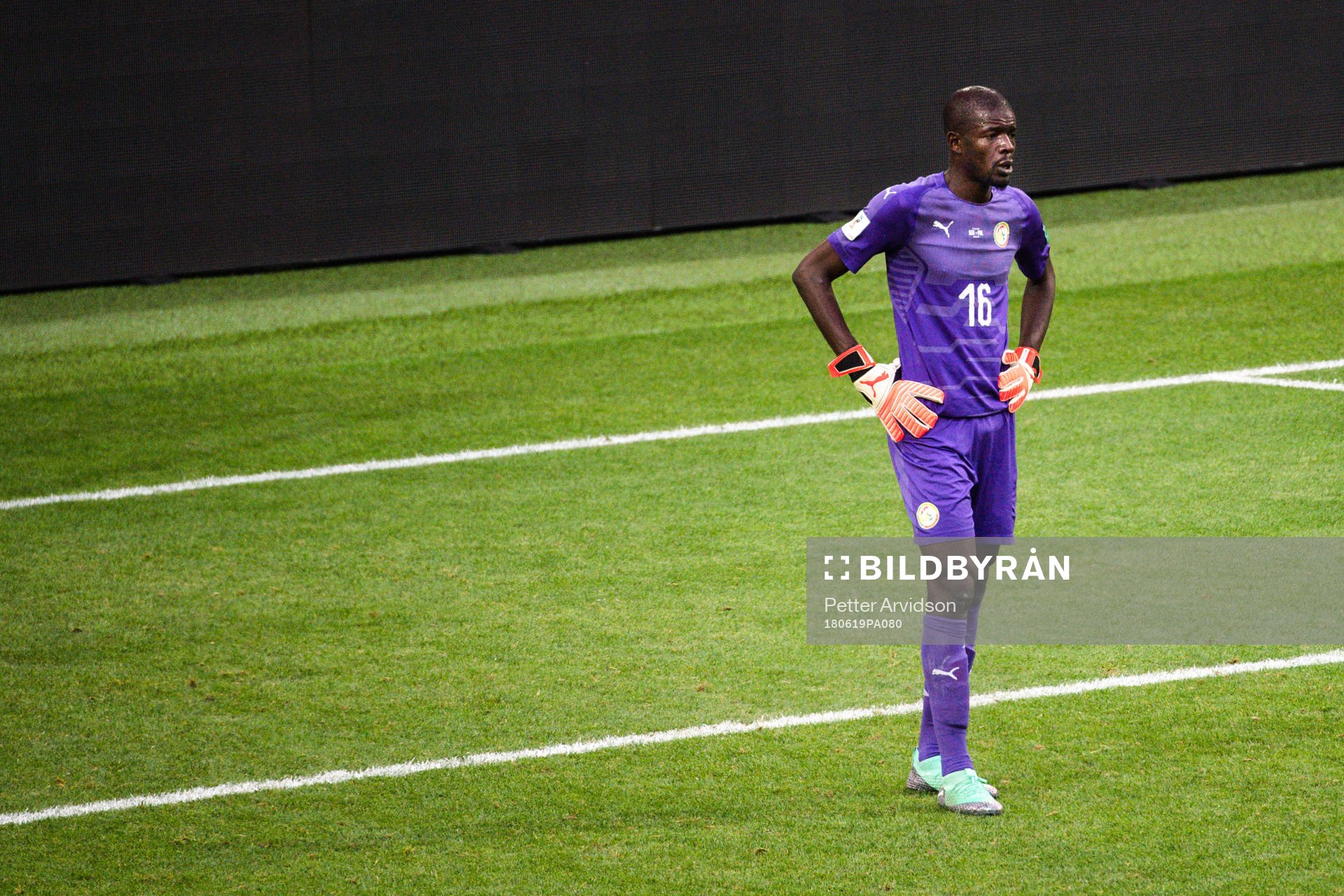 goalkeeper Khadim Ndiaye of Senegal looks dejected