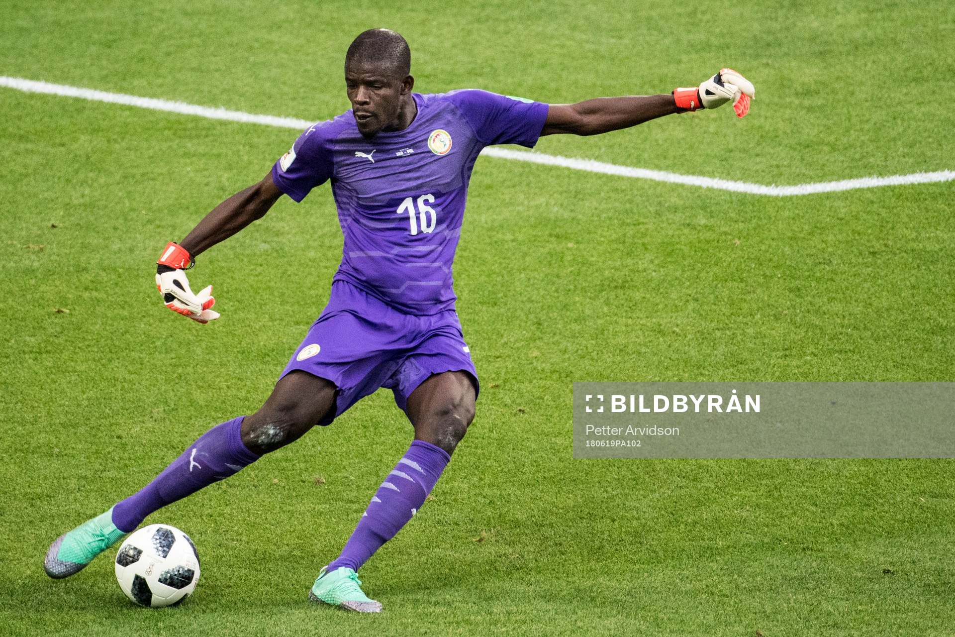 Goalkeeper Khadim Ndiaye of Senegal