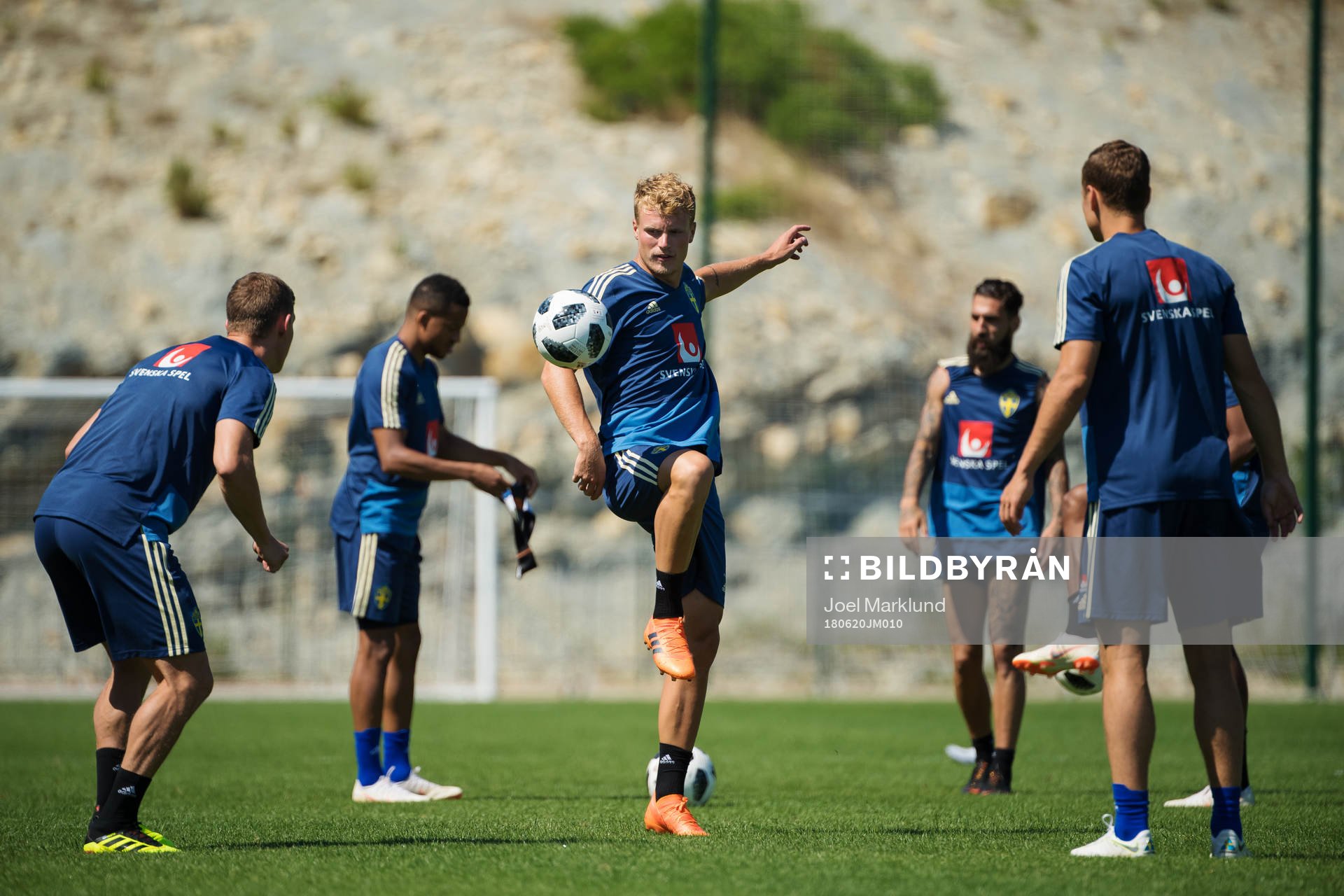 Oscar Hiljemark of the Swedish national football team at a