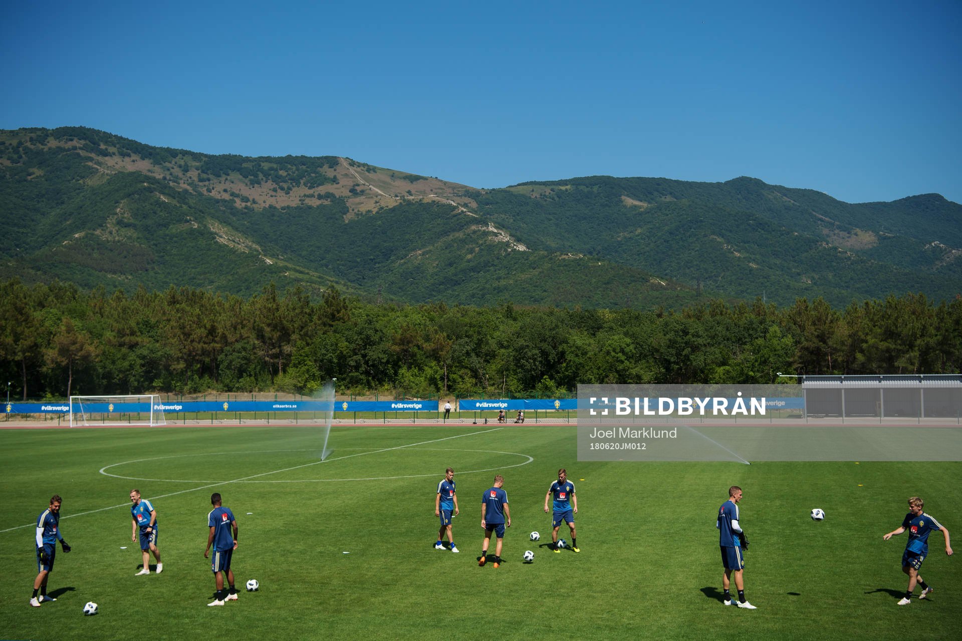 General view of the Swedish national football team's