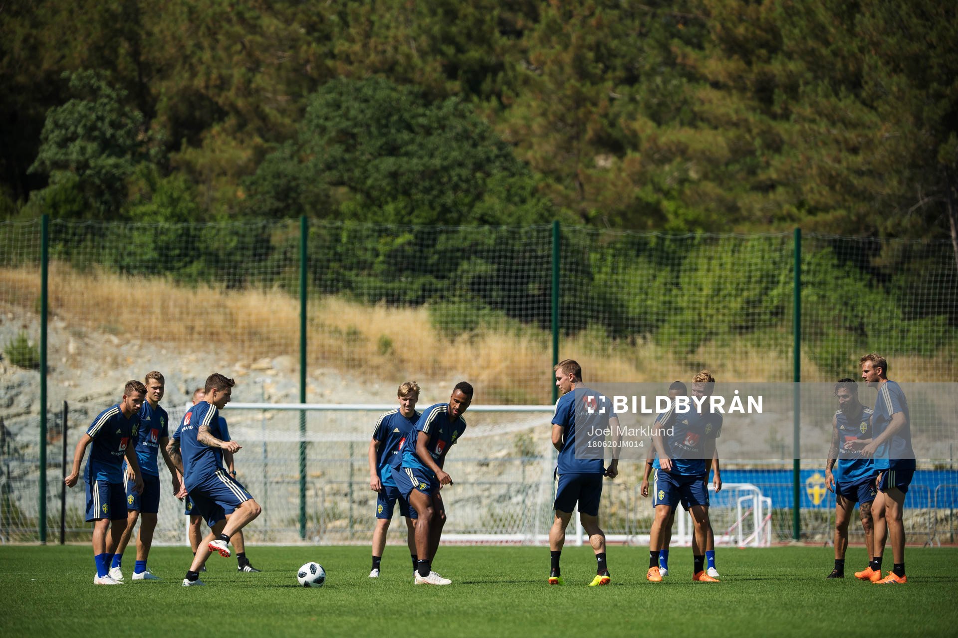 General view of the Swedish national football team's