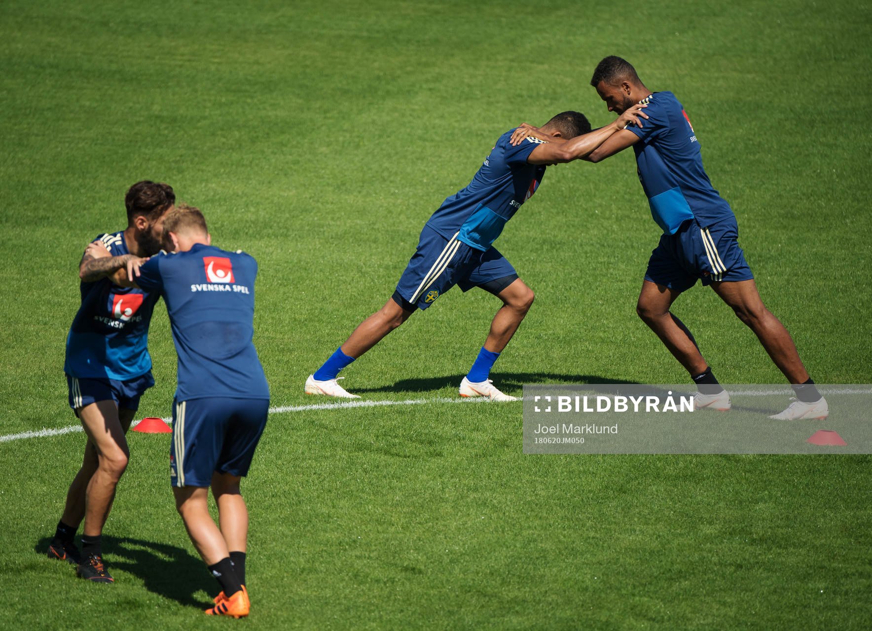 Martin Olsson and Isaac Kiese Thelin of the Swedish