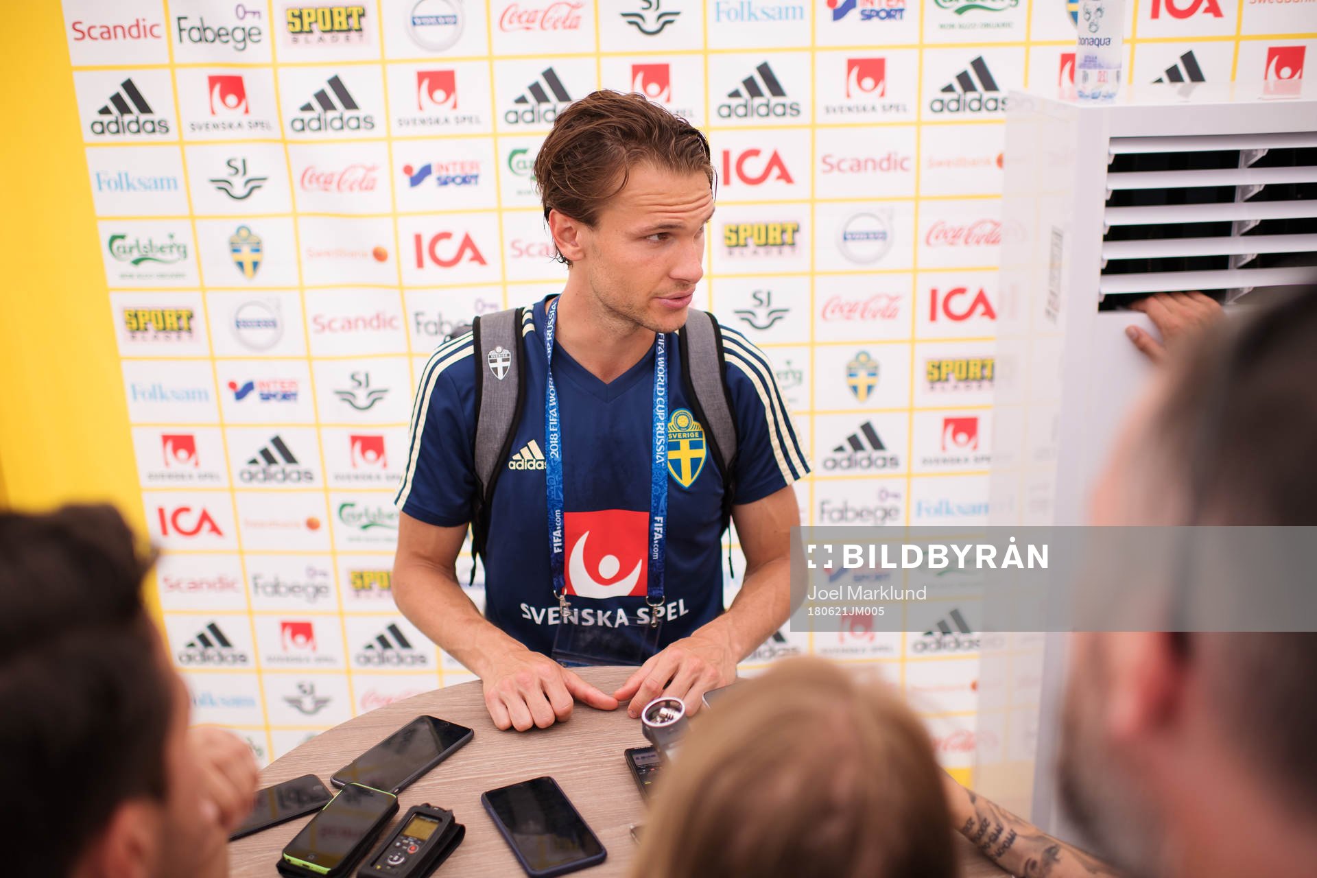 Albin Ekdal of the Swedish national football team at a