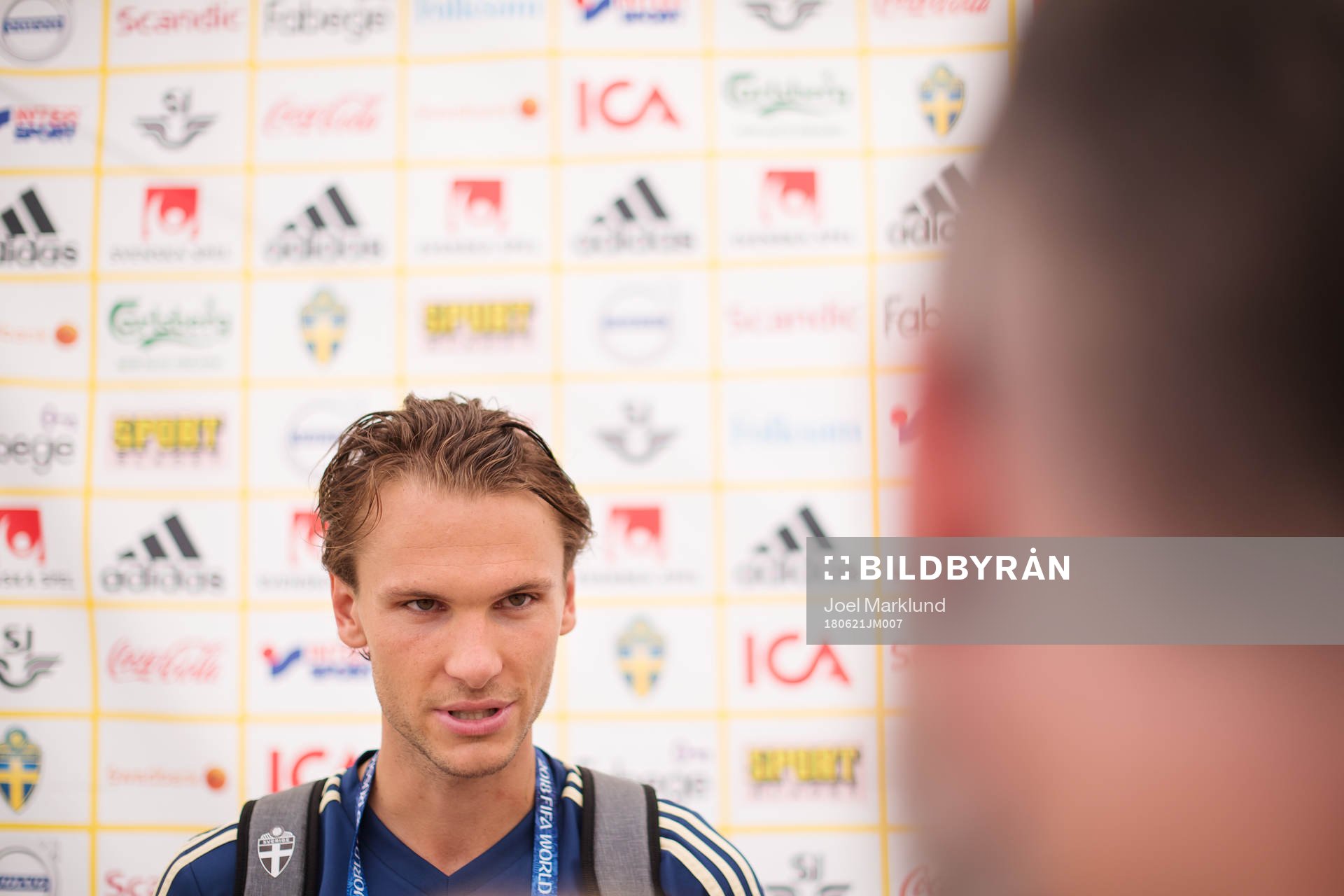 Albin Ekdal of the Swedish national football team at a