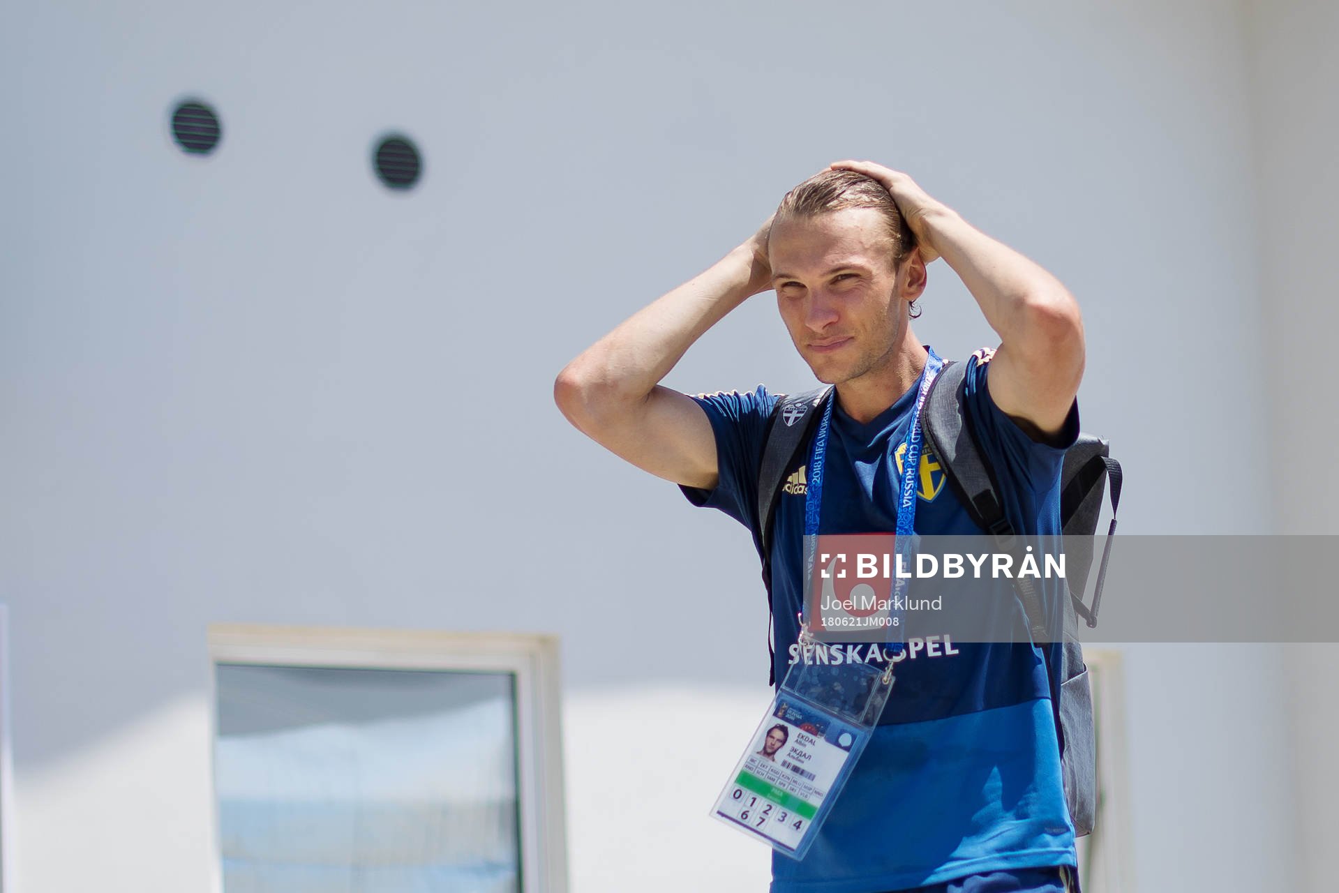 Albin Ekdal of the Swedish national football team at a