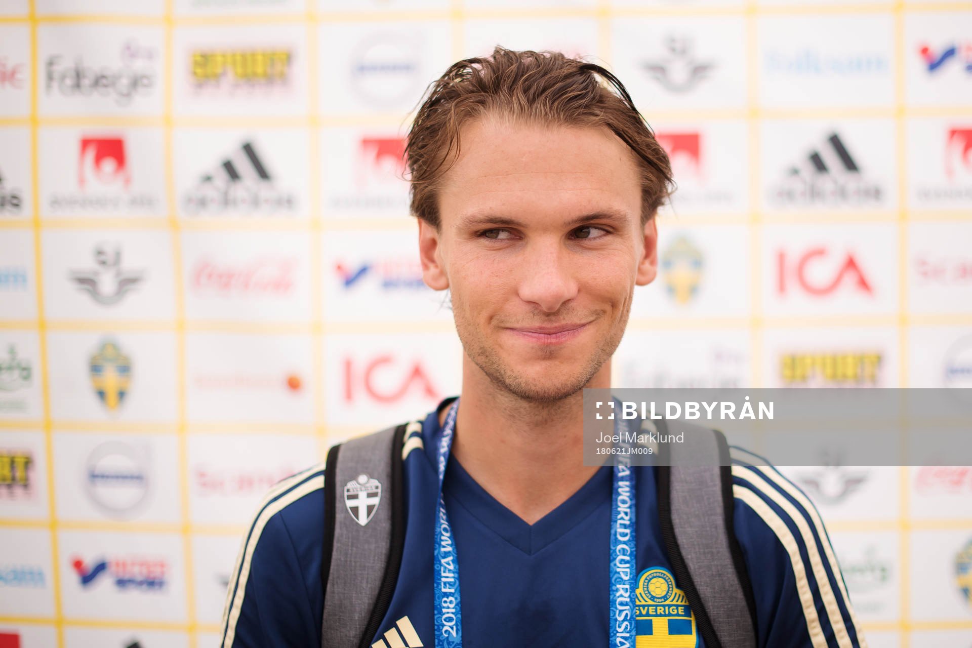 Albin Ekdal of the Swedish national football team at a