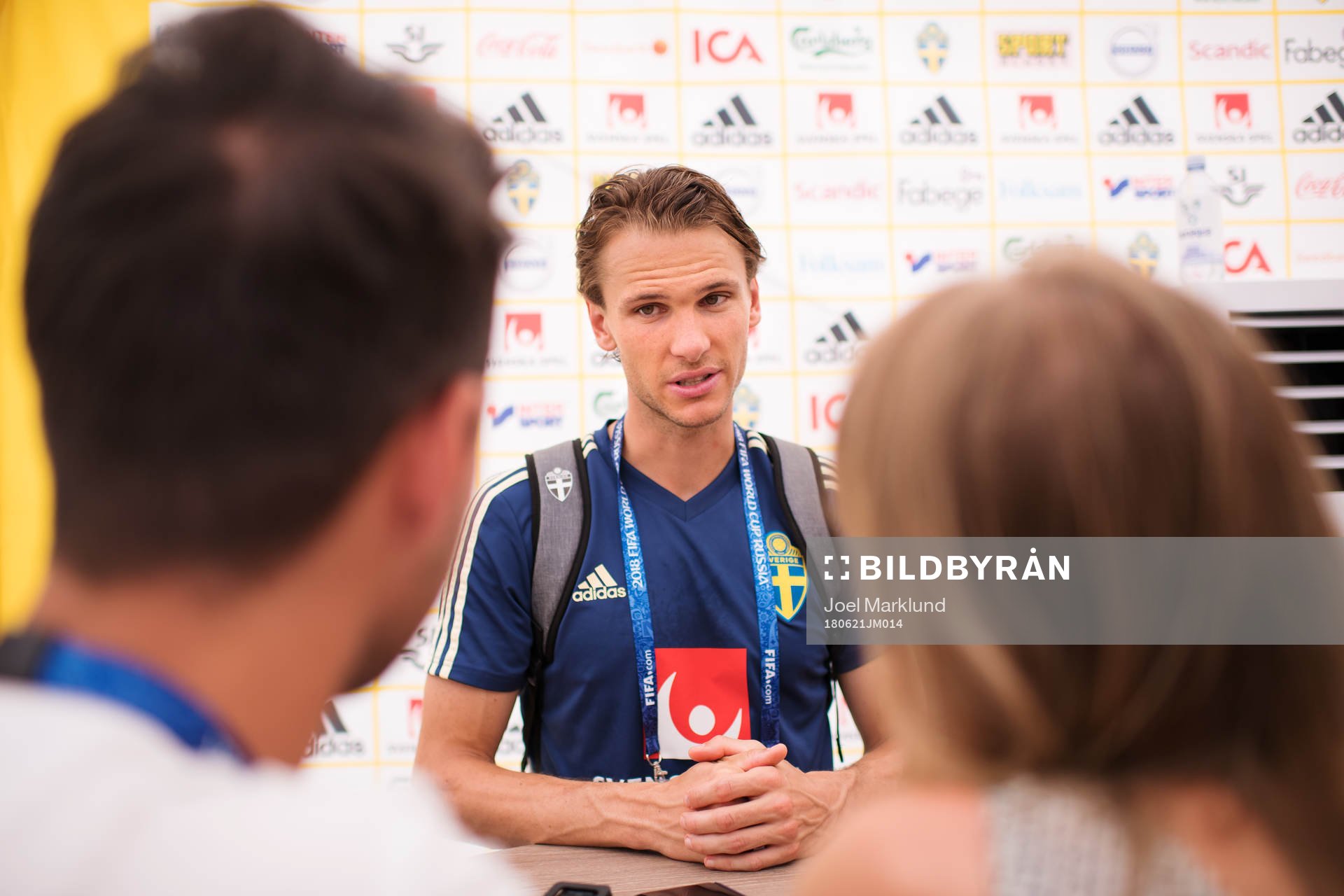 Albin Ekdal of the Swedish national football team at a
