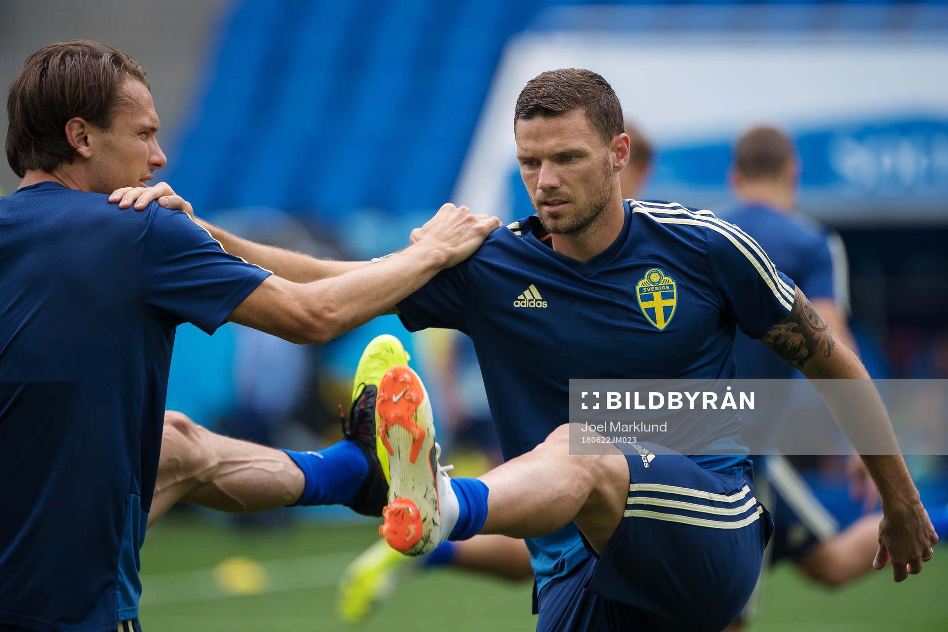 Albin Ekdal and Marcus Berg of the Swedish national