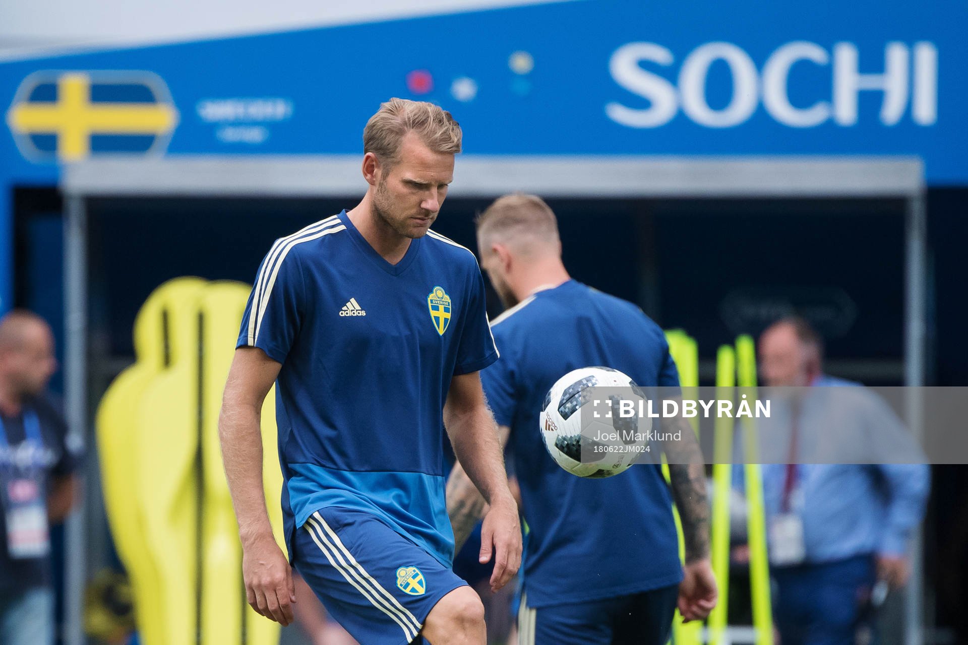 Ola Toivonen of the Swedish national football team at a