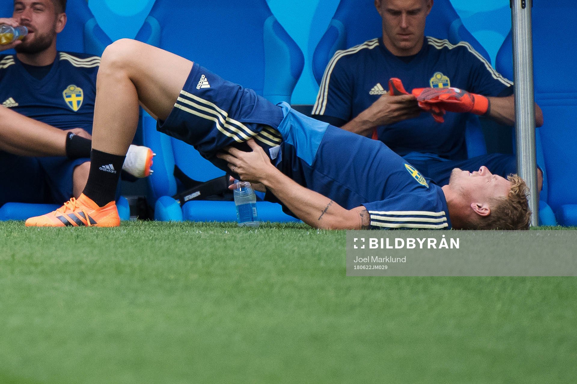 Oscar Hiljemark of the Swedish national football team at a