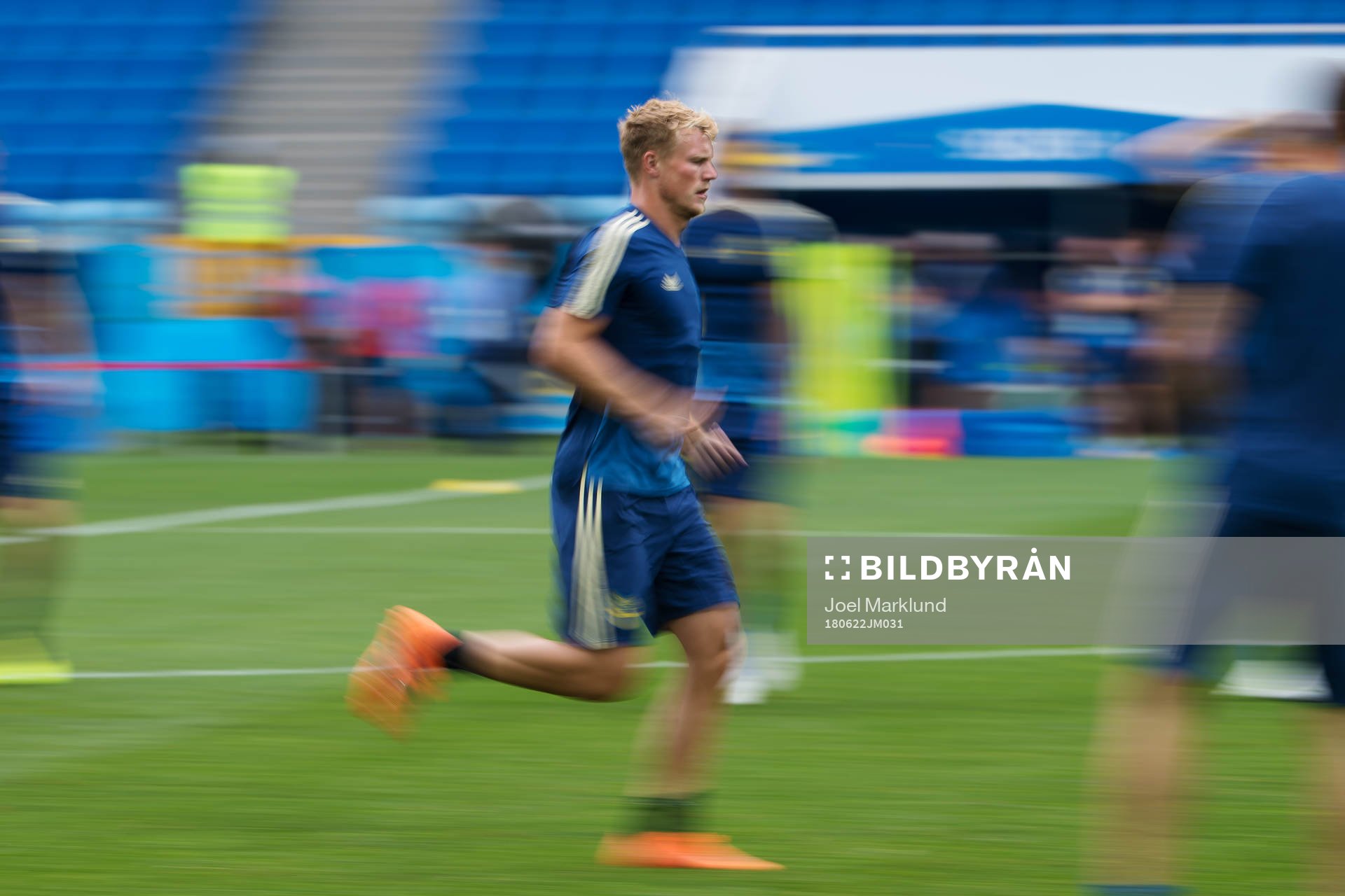 Oscar Hiljemark of the Swedish national football team at a