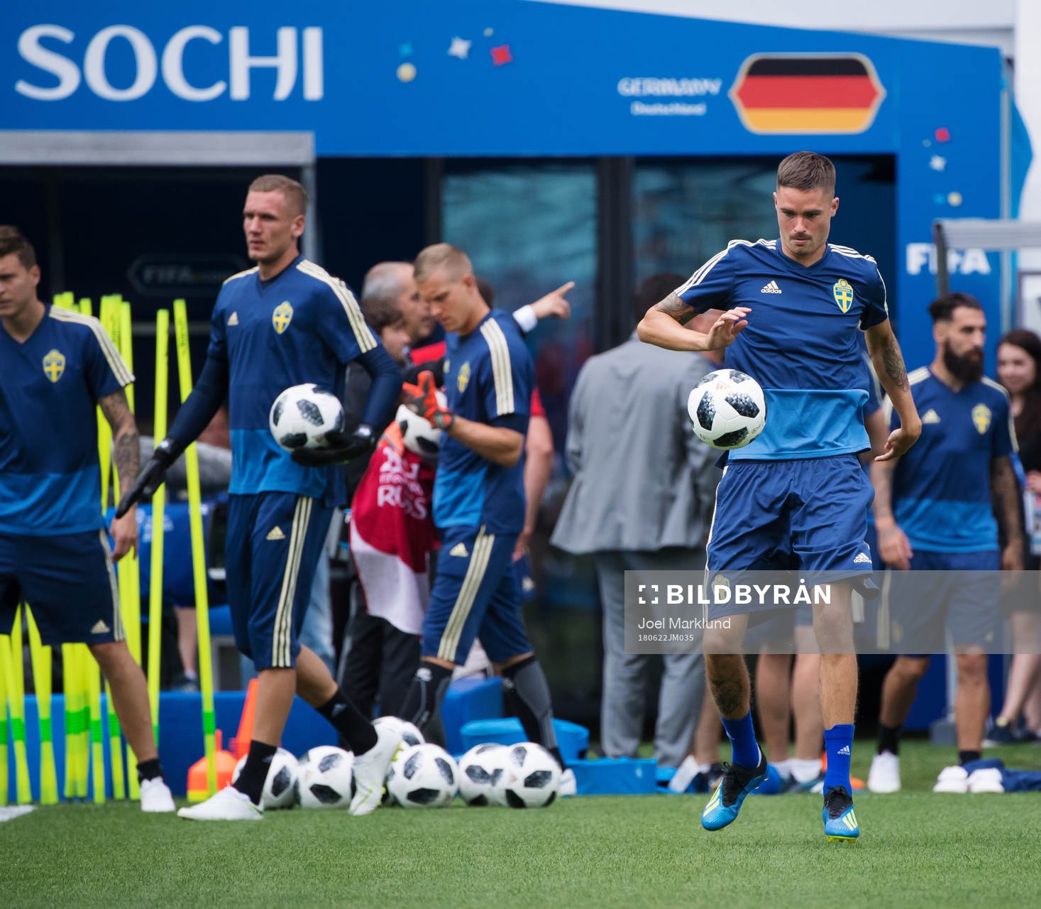 Mikael Lustig of the Swedish national football team at a