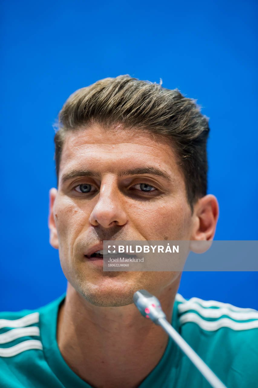 Mario Gomez of the German national football team at a press
