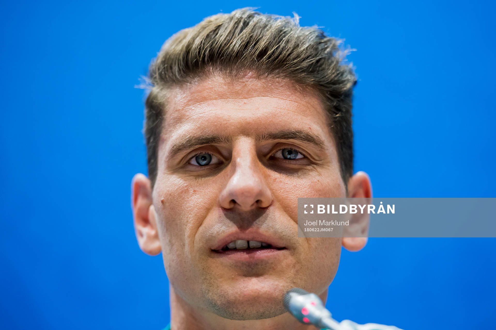 Mario Gomez of the German national football team at a press