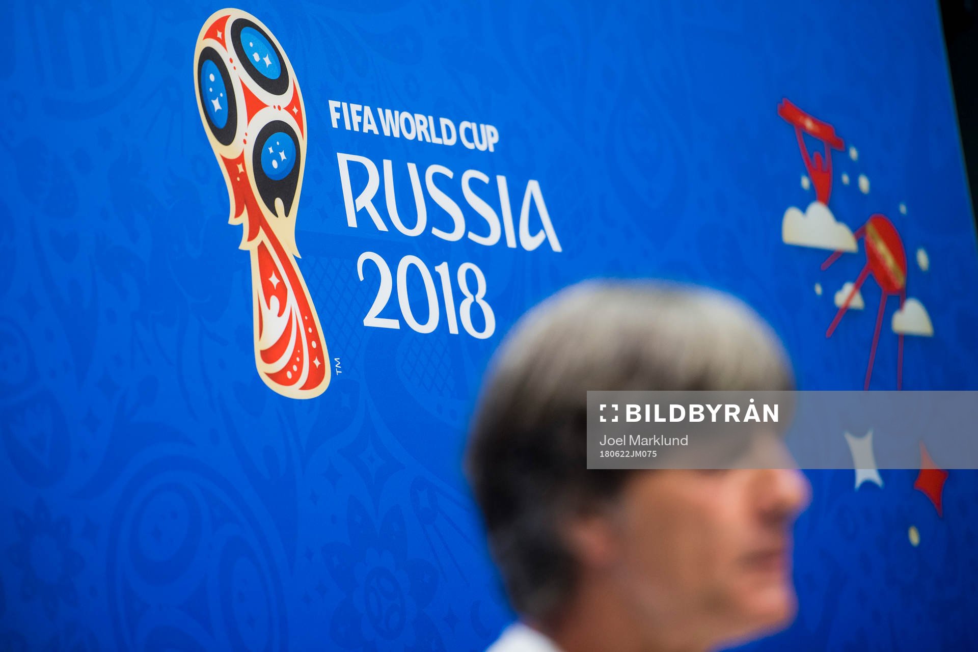 Head coach Joachim Löw of the German national football team at a press conference during the FIFA World Cup on June 22, 2018 in Adler.