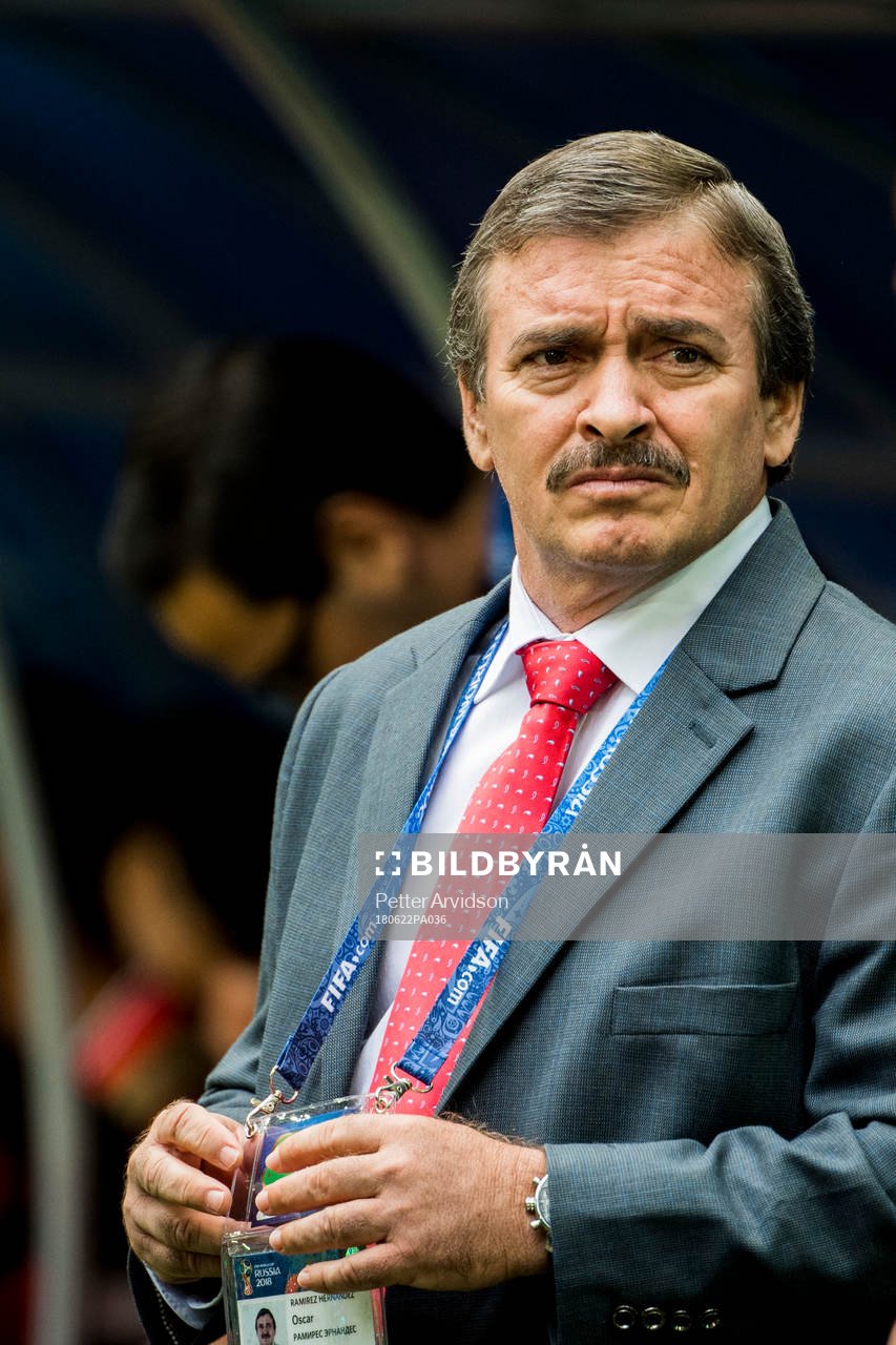 Head coach Oscar Ramirez of Costa Rica ahead of the FIFA World Cup group stage match between Brazil and Costa Rica on June 22, 2018 in Sankt Petersburg.