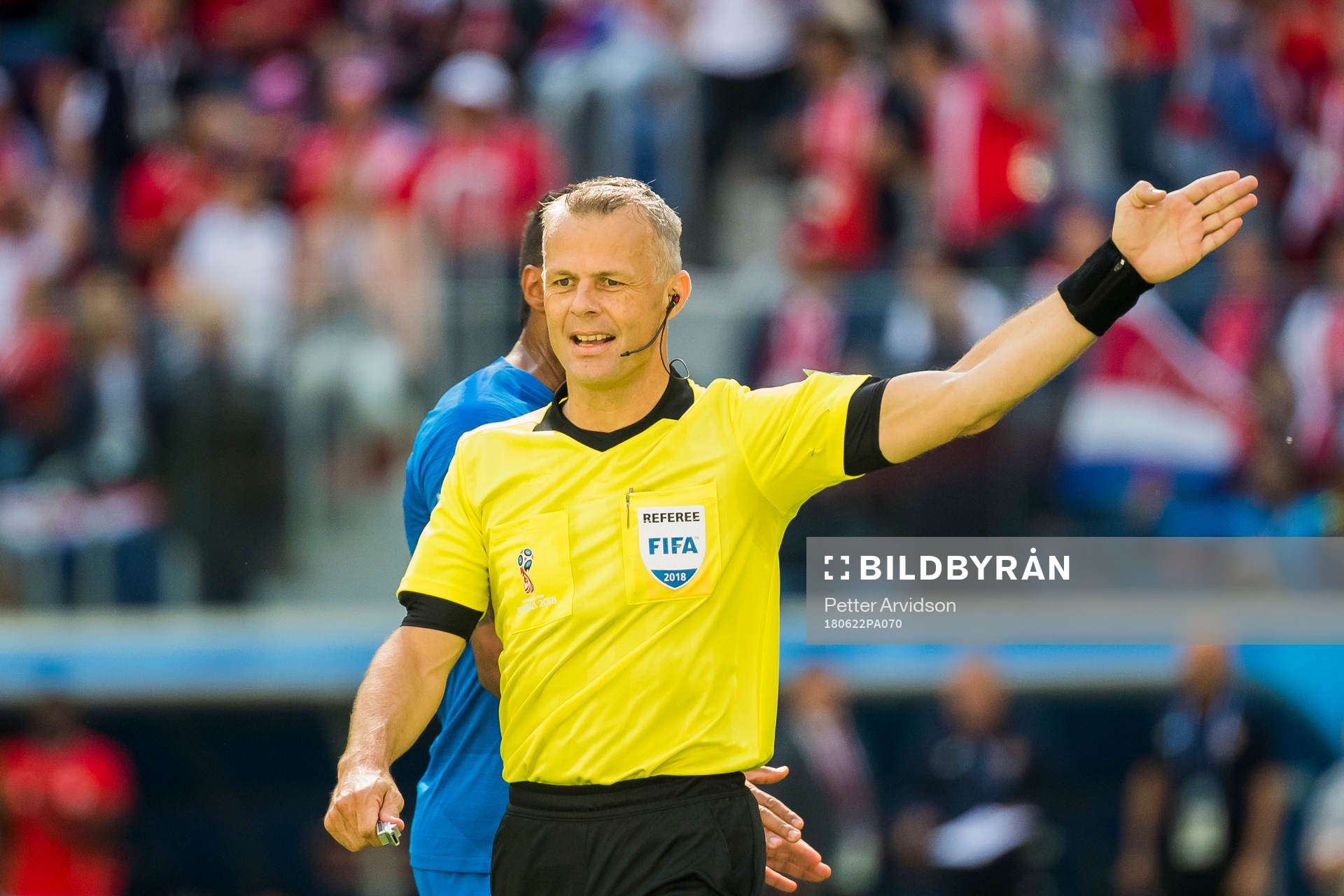 Referee Björn Kuipers of Netherlands
