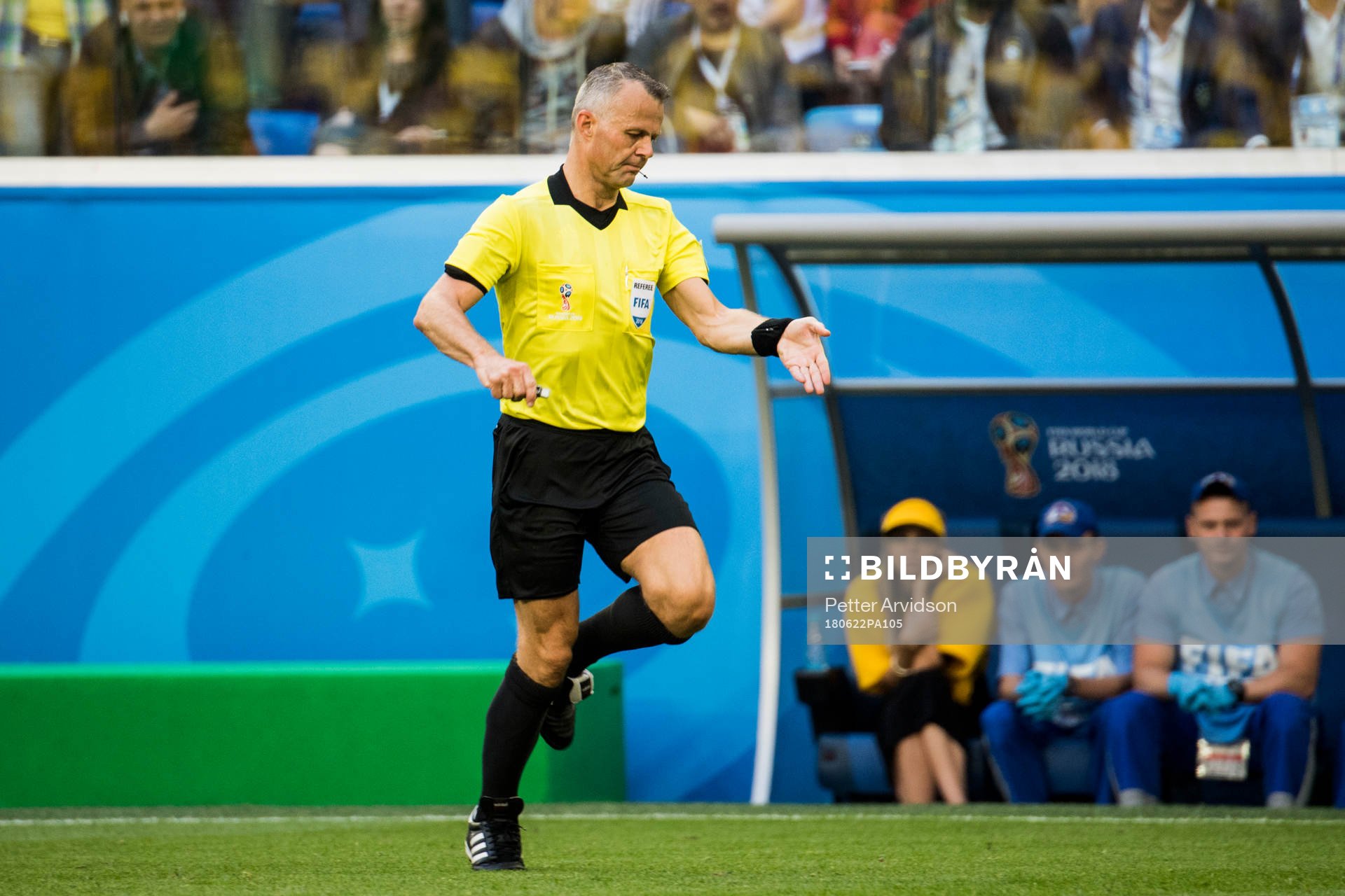 Referee Björn Kuipers of Netherlands
