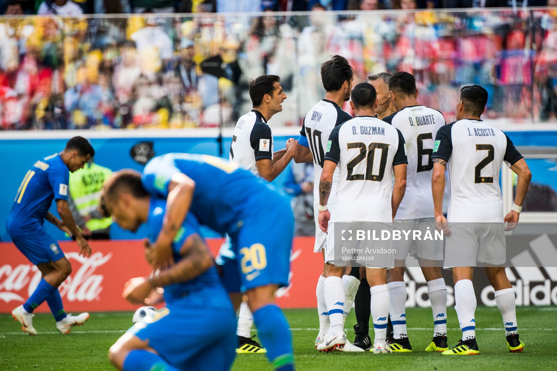 The players of Costa Rica reacts