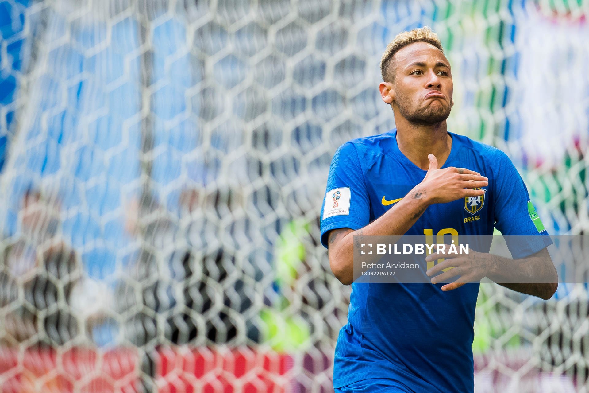 Neymar of Brazil celebrates