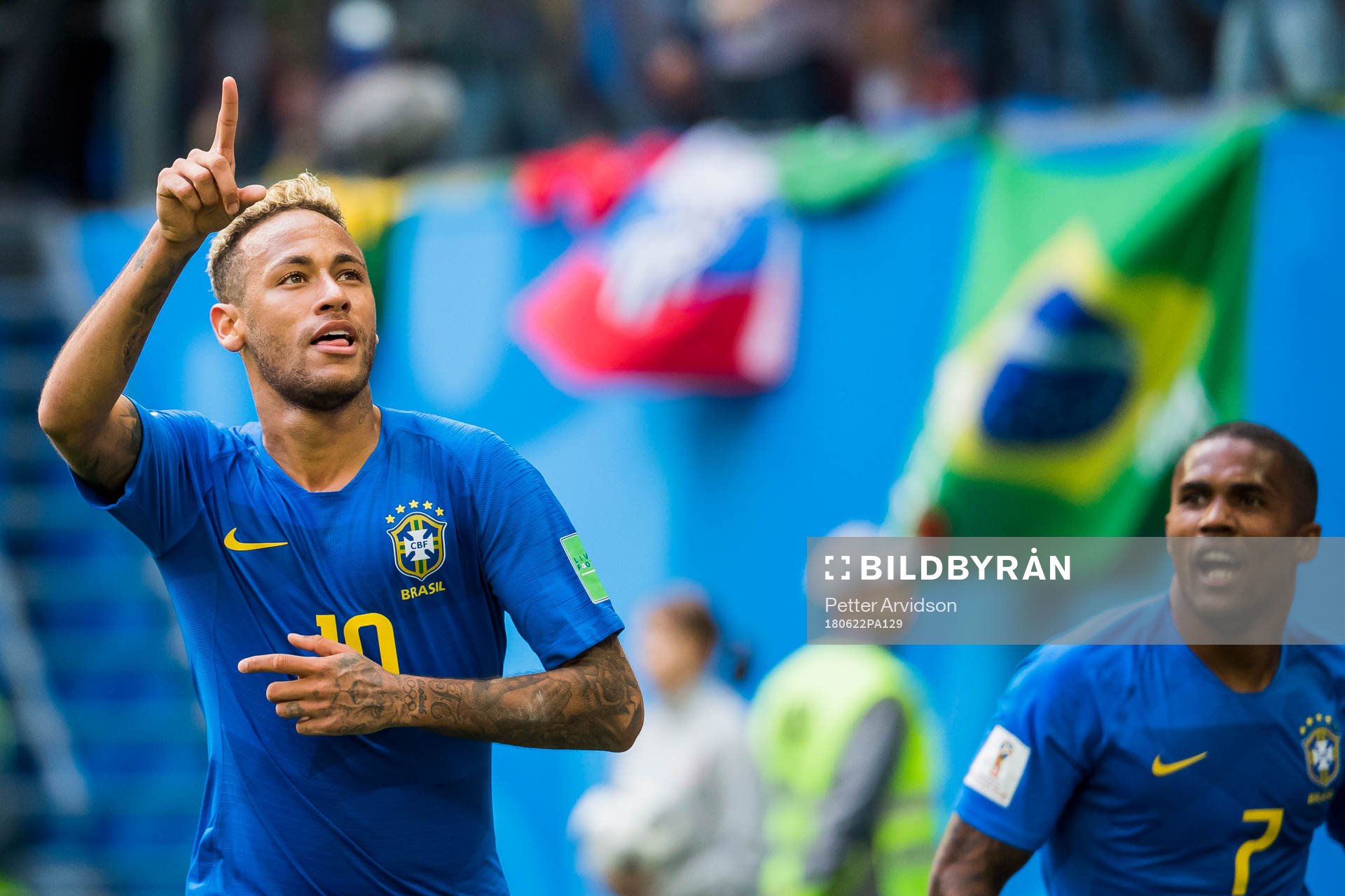Neymar of Brazil celebrates
