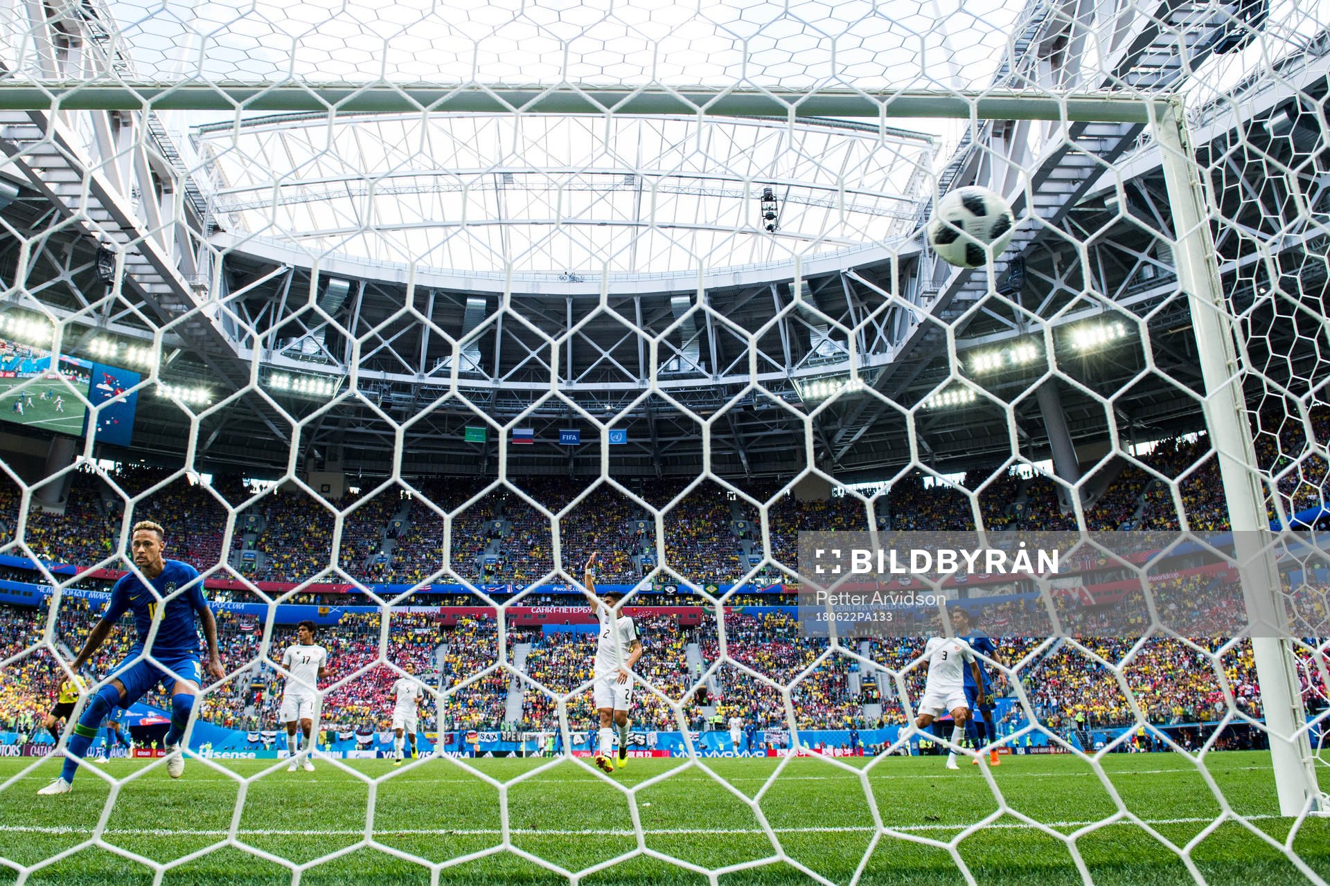 Neymar of Brazil scores 2-0