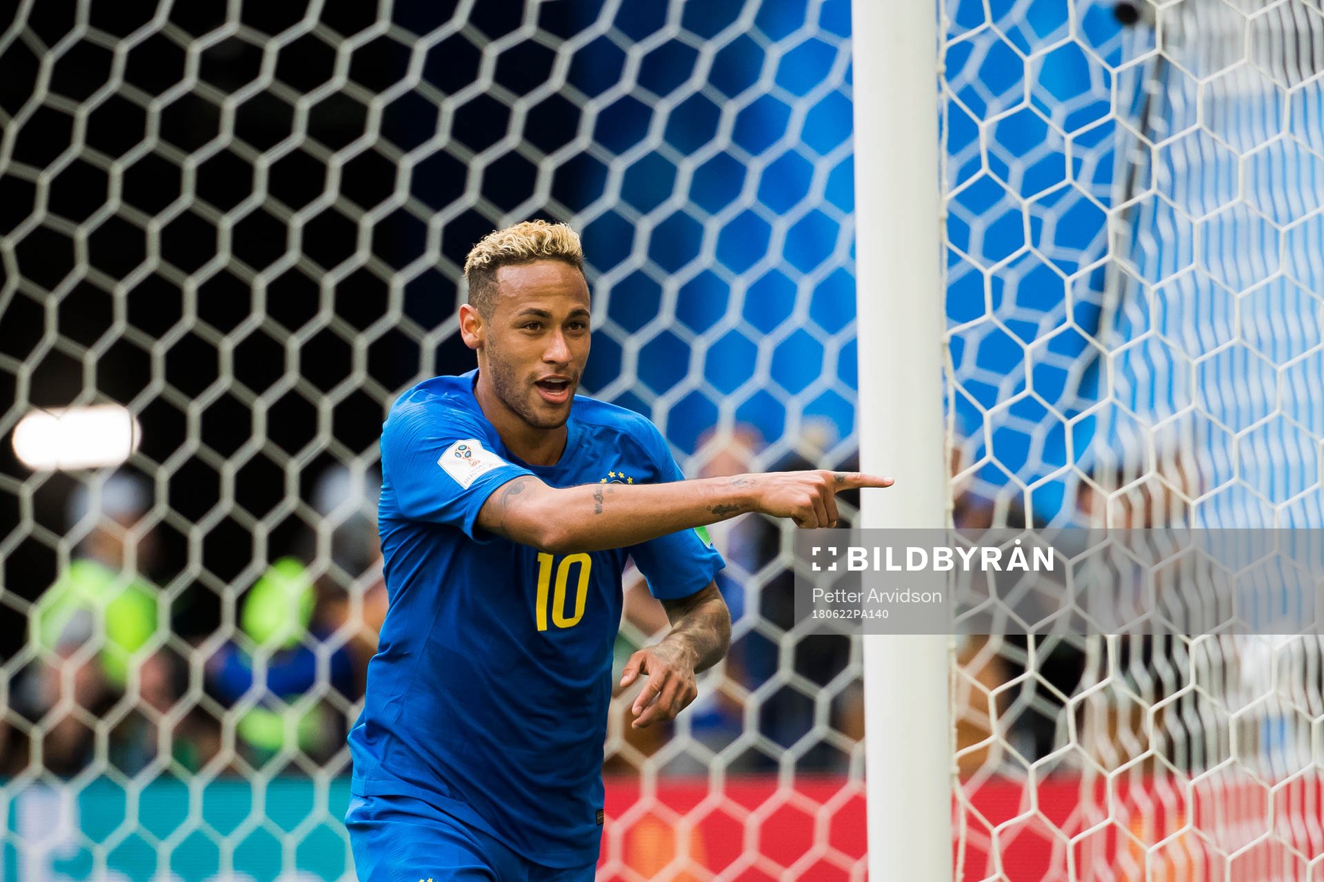 Neymar of Brazil celebrates