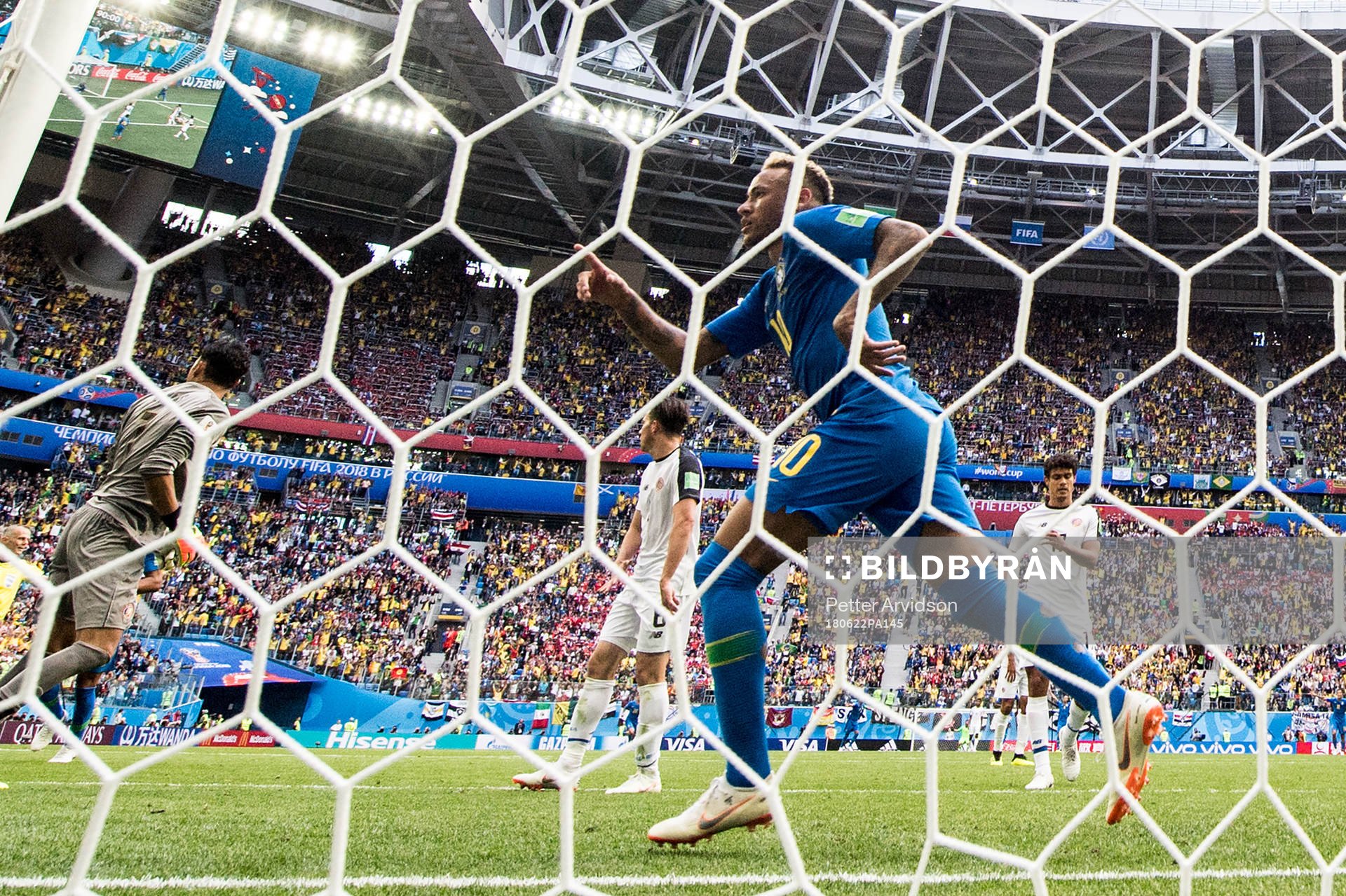 Neymar of Brazil celebrates