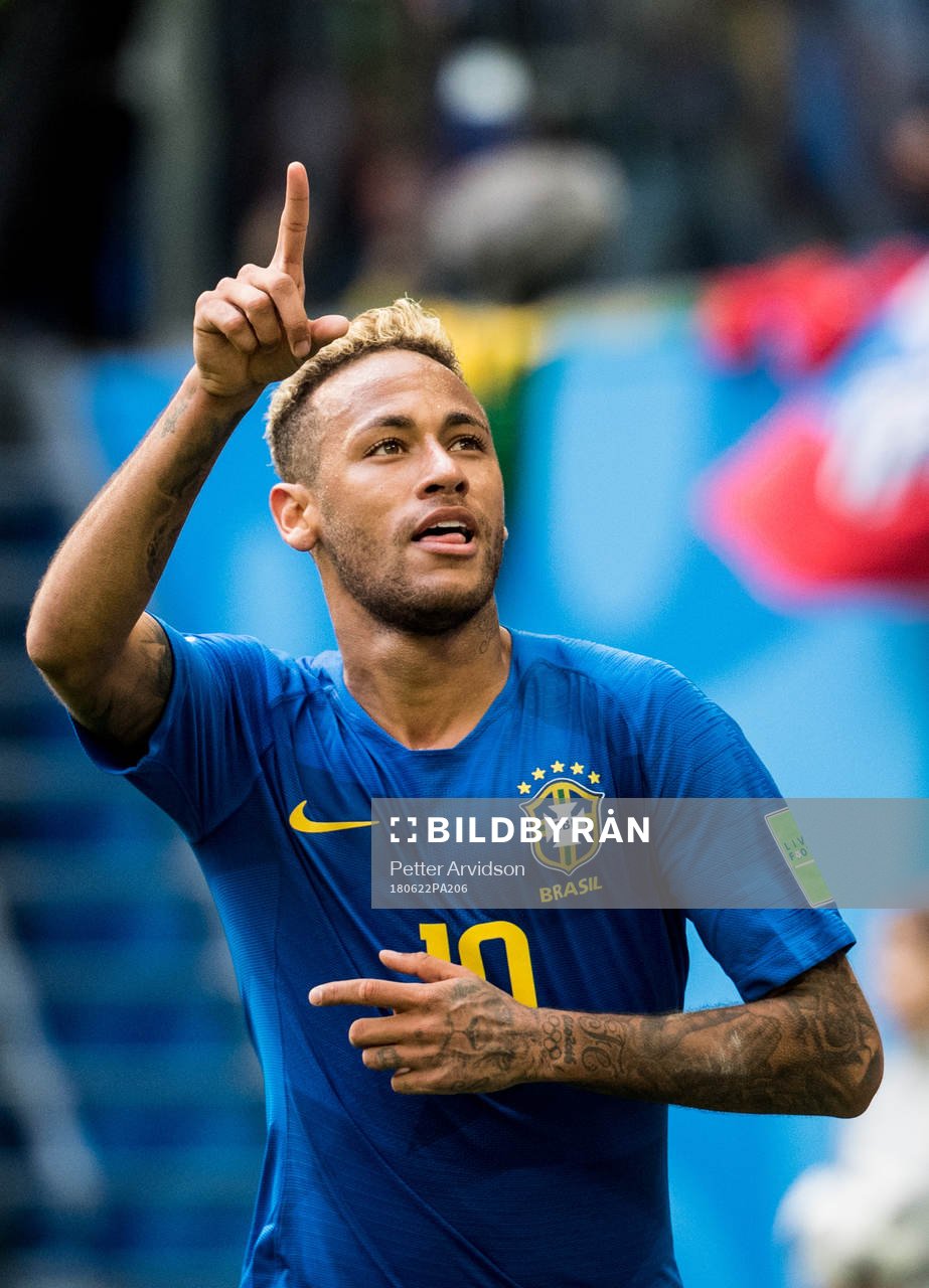 Neymar of Brazil celebrates