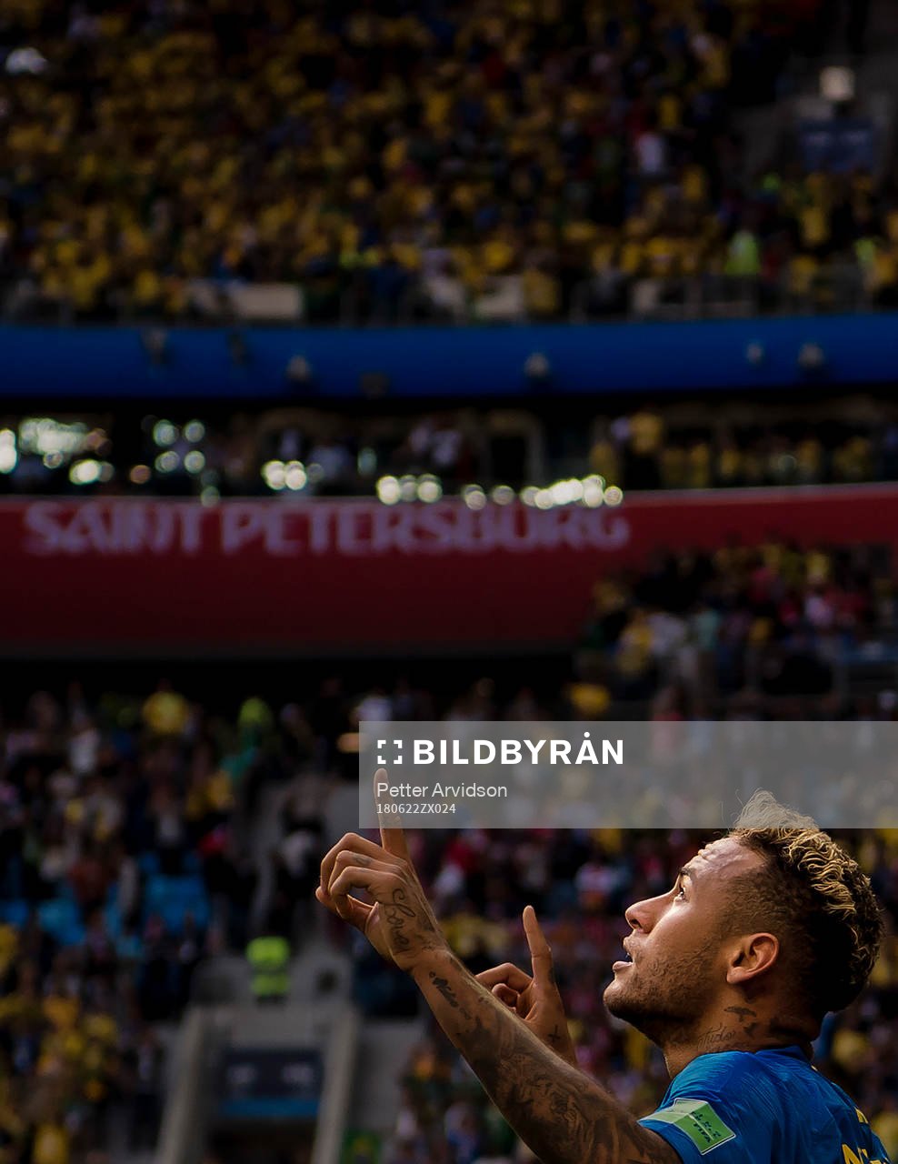Neymar of Brazil celebrates with his teammates